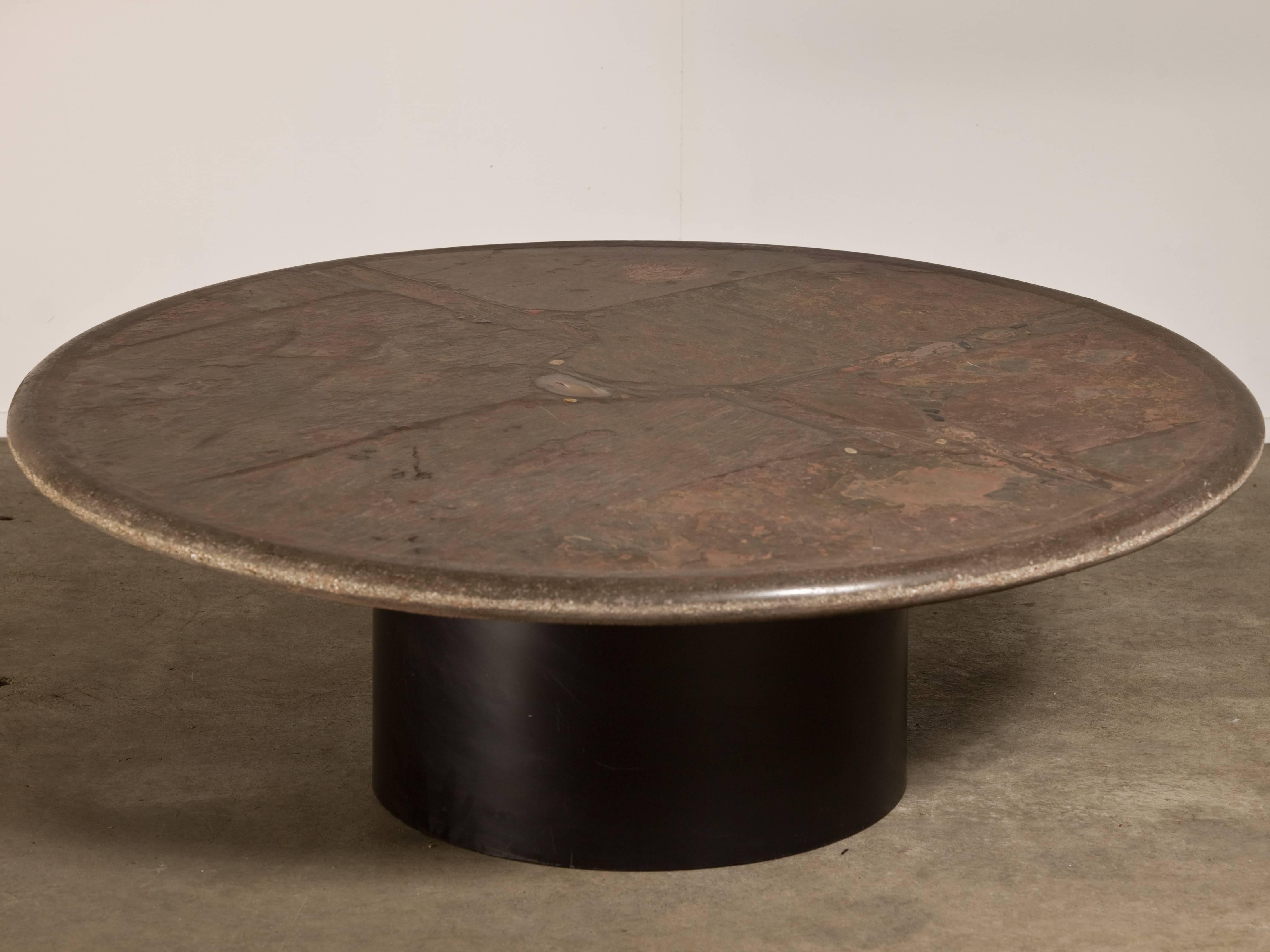 Mid-Century Modern Slate Stone Coffee Table by Paul Kingma