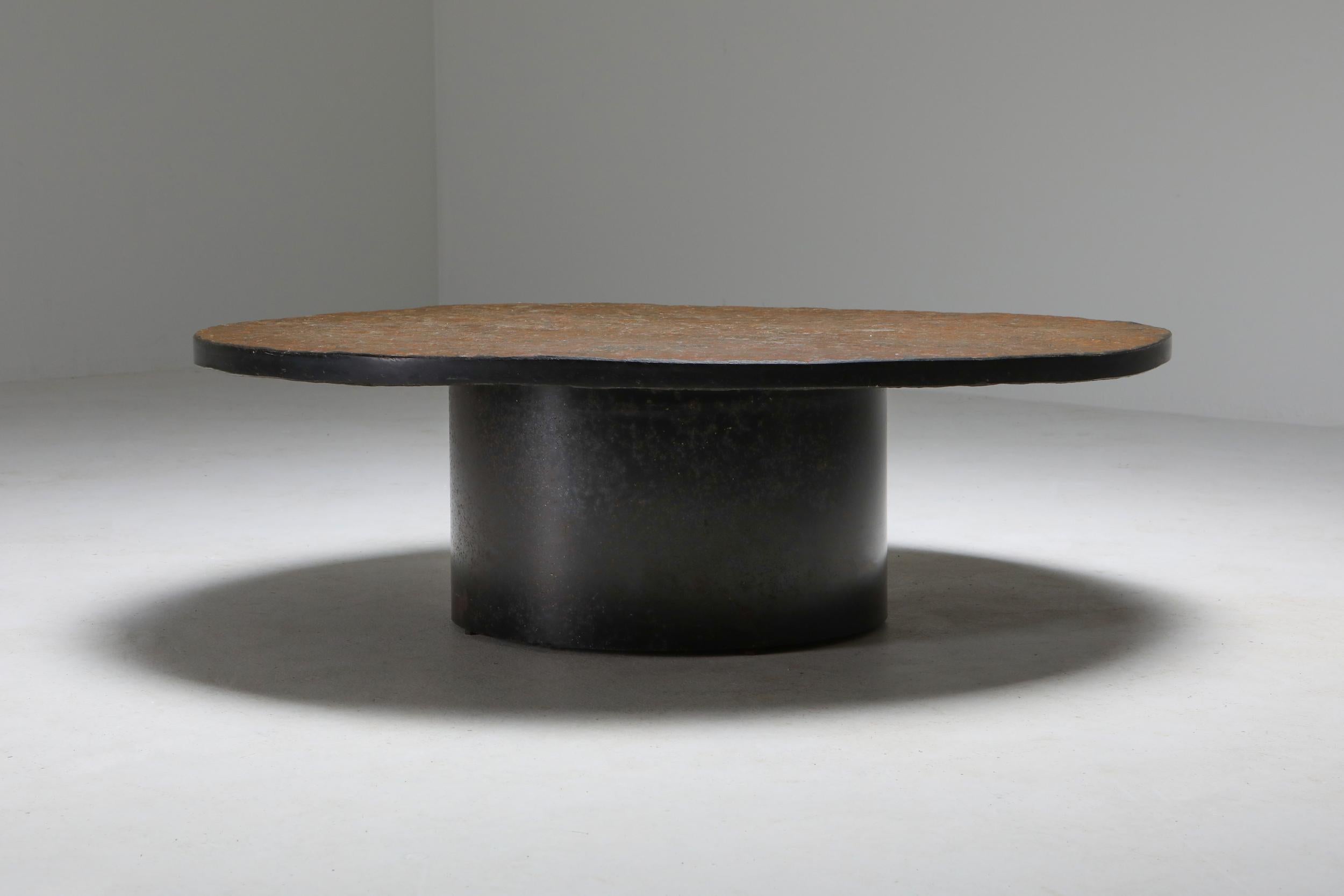 round slate coffee table