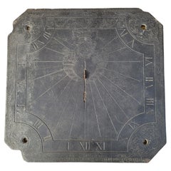 Antique Slate Sundial, Decorated And Dated 1704
