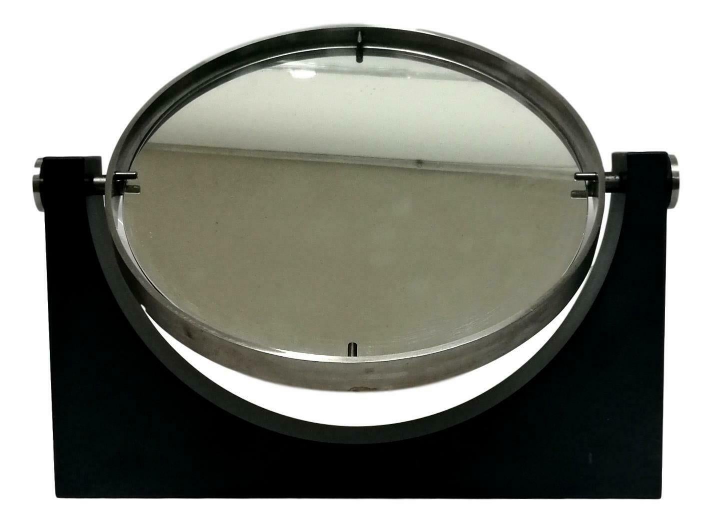 Italian Slate Table Double-Sided Mirror for Toilet Design Angelo Mangiarotti, 1960s