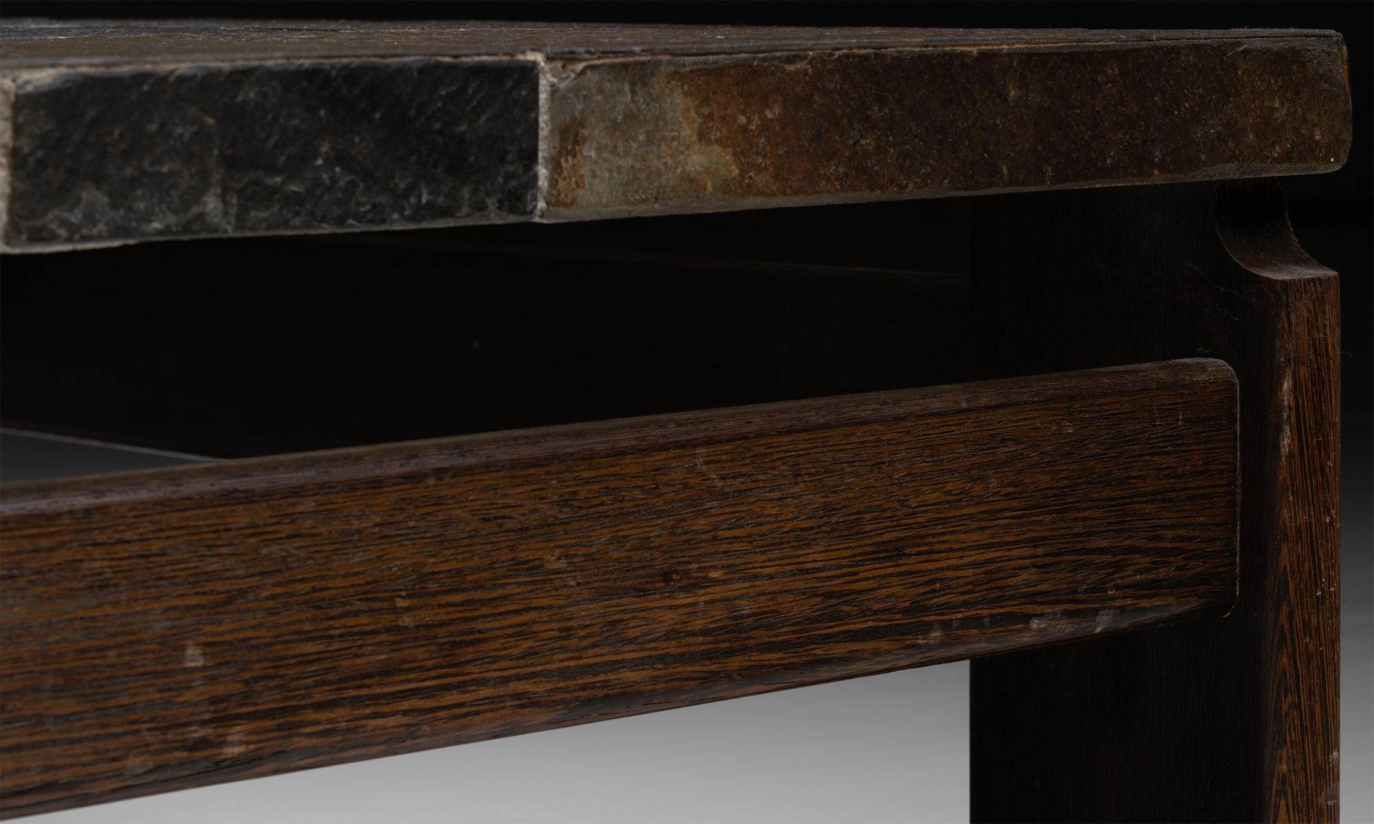 20th Century Slate Top Coffee Table, France circa 1970 For Sale