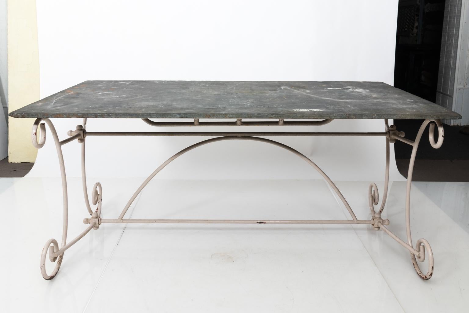 Slate Top Garden Dining Table For Sale 8