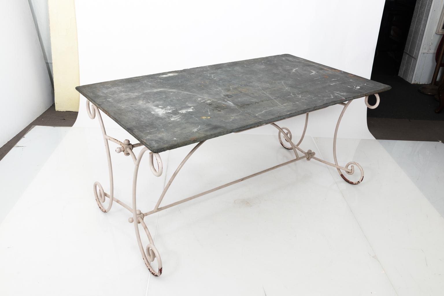 Slate Top Garden Dining Table For Sale 2