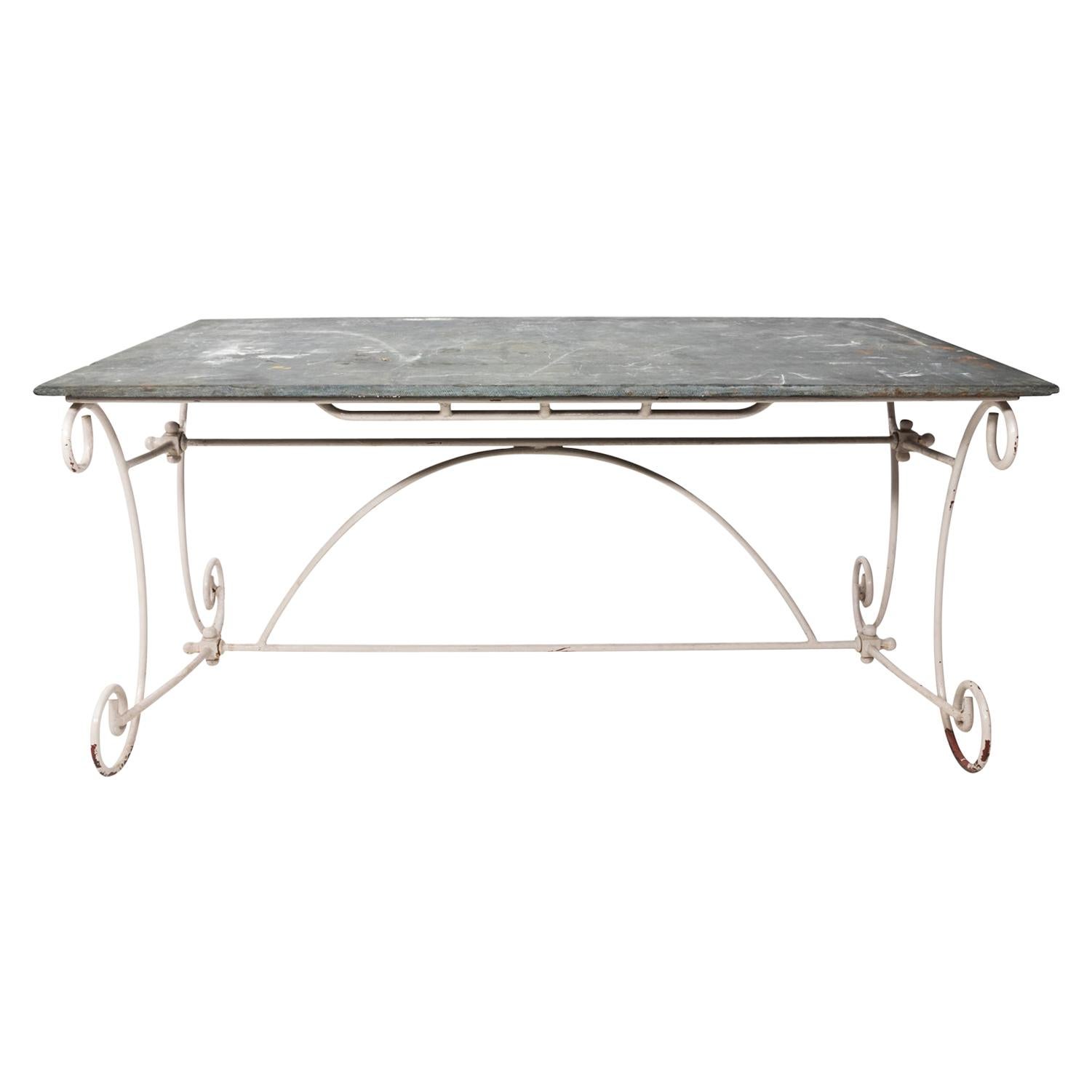 Slate Top Garden Dining Table For Sale