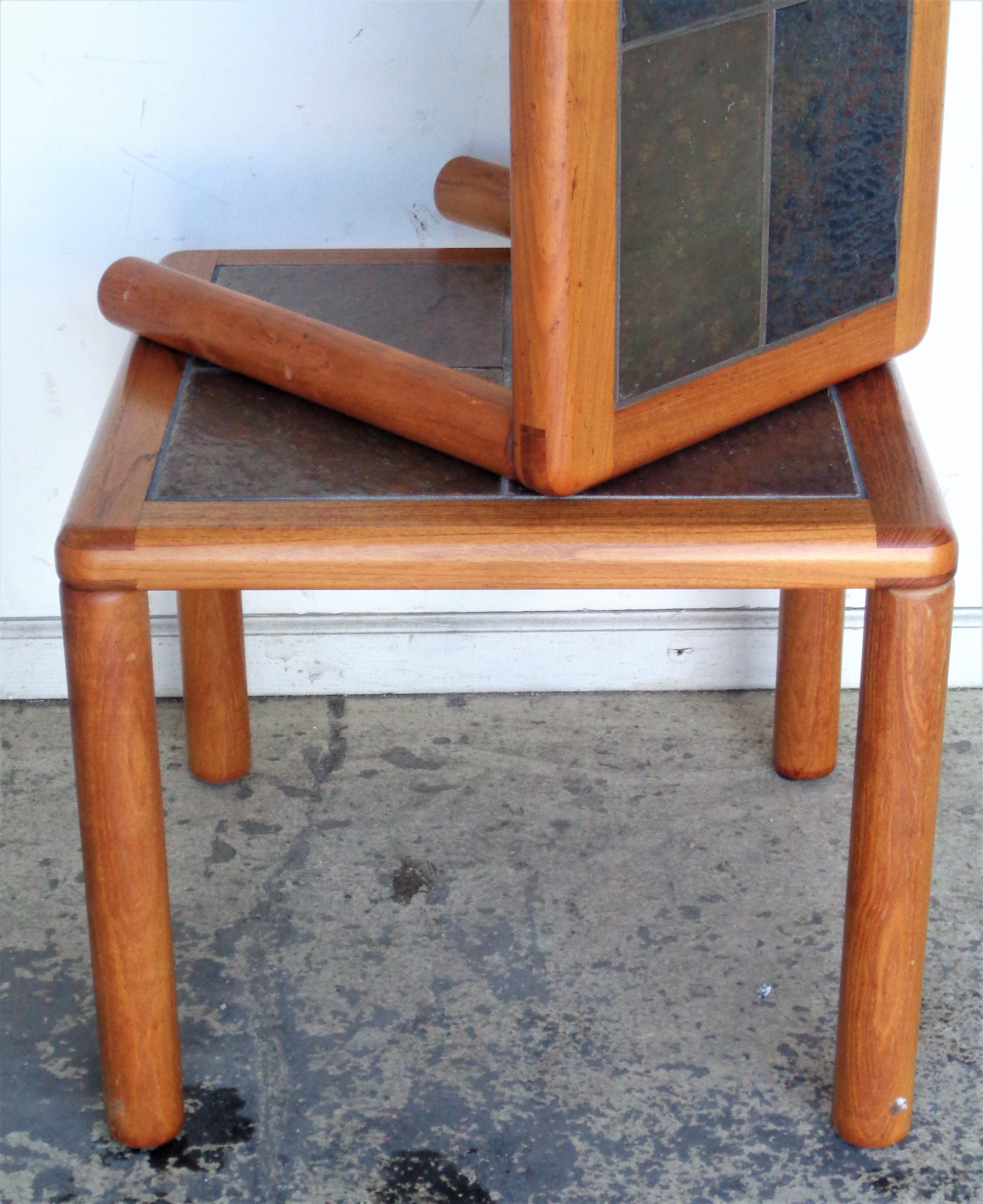 Slate Top Teak Tables Haslev Denmark 1960's 1