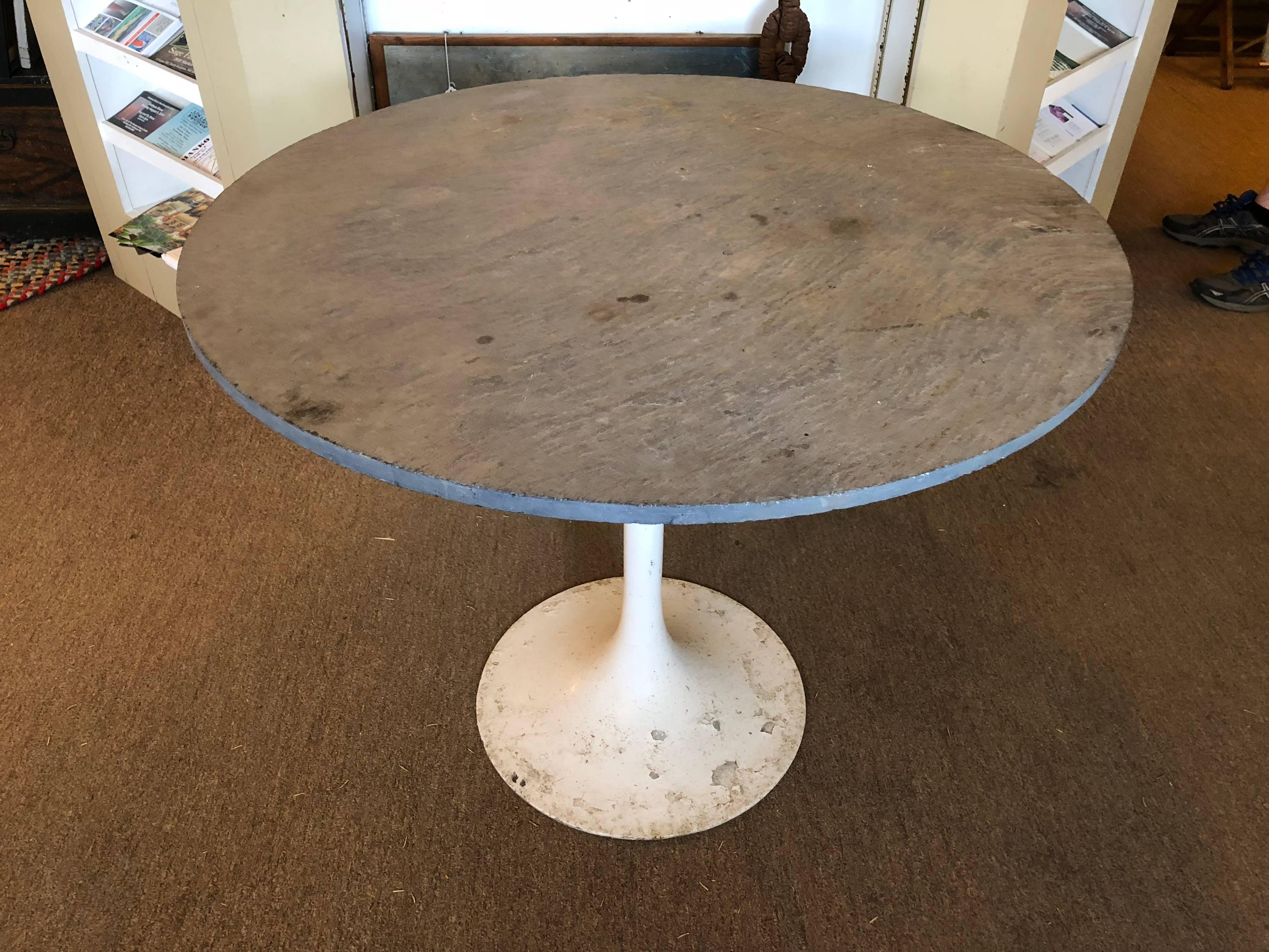 20th Century Slate Top Tulip Dining Table For Sale