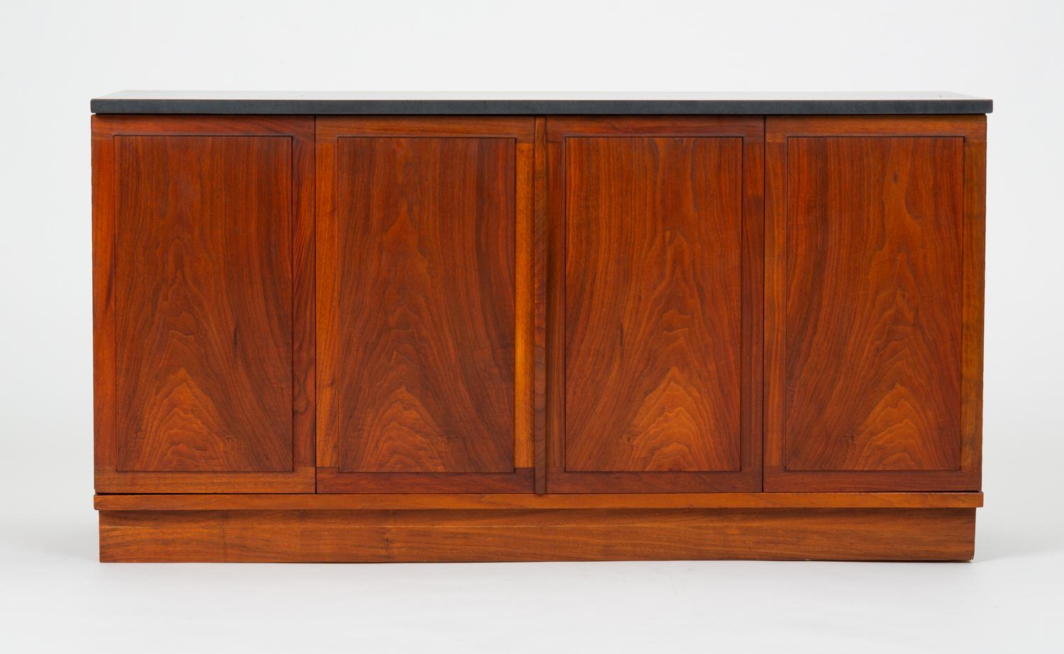Mid-Century Modern Slate-Top Walnut Sideboard by Jack Cartwright for Founders