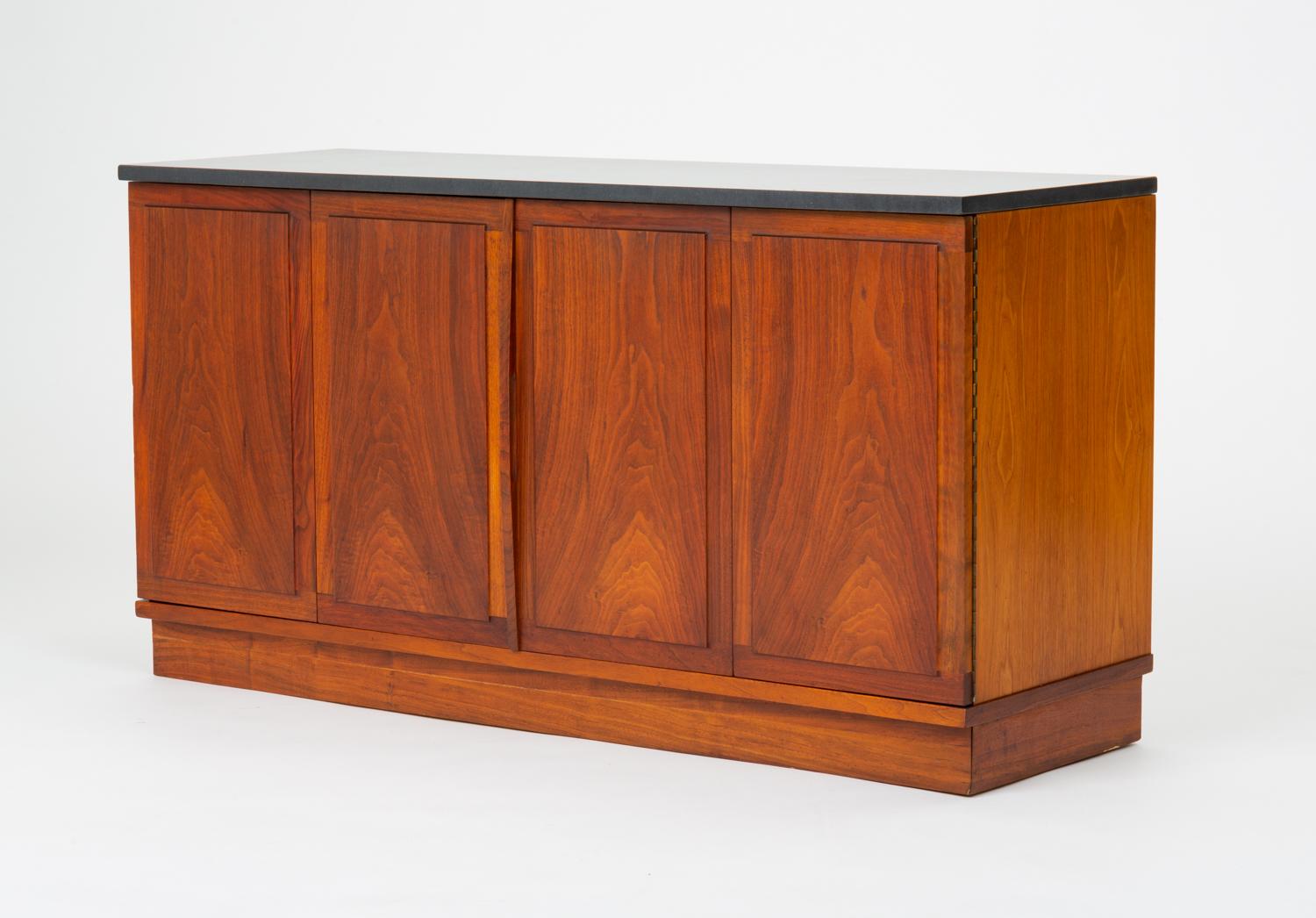 American Slate-Top Walnut Sideboard by Jack Cartwright for Founders