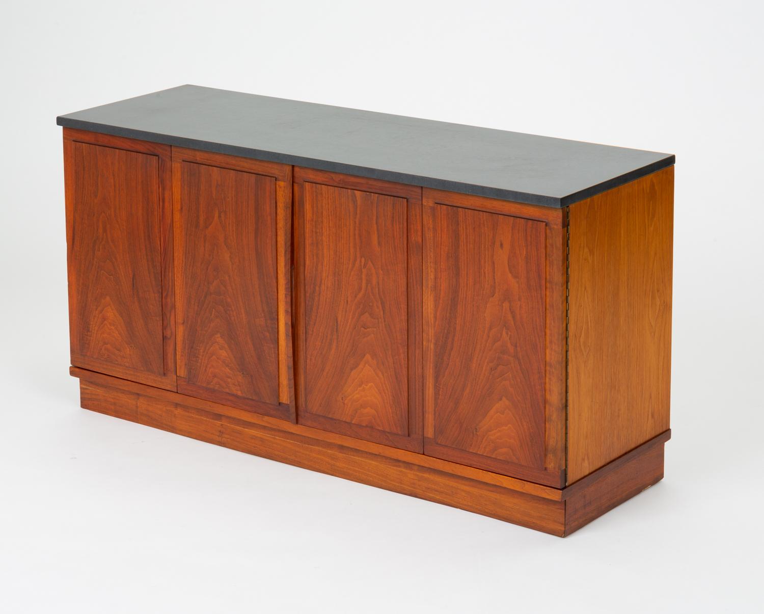 Slate-Top Walnut Sideboard by Jack Cartwright for Founders In Excellent Condition In Los Angeles, CA