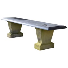 Slate Topped Garden Bench