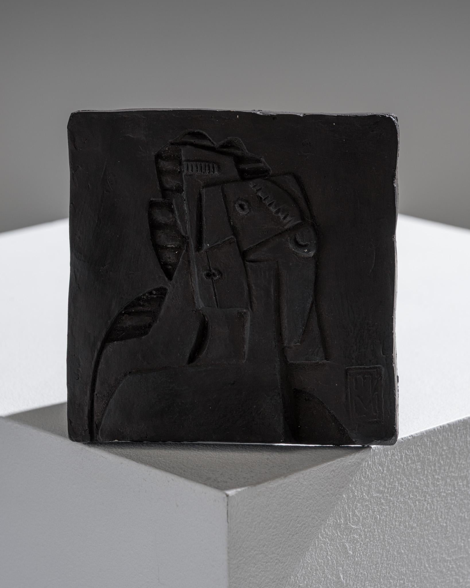 Wandskulptur aus Schiefer, 1980er Jahre im Angebot 1