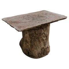 Slatetopped Treetrunk Table