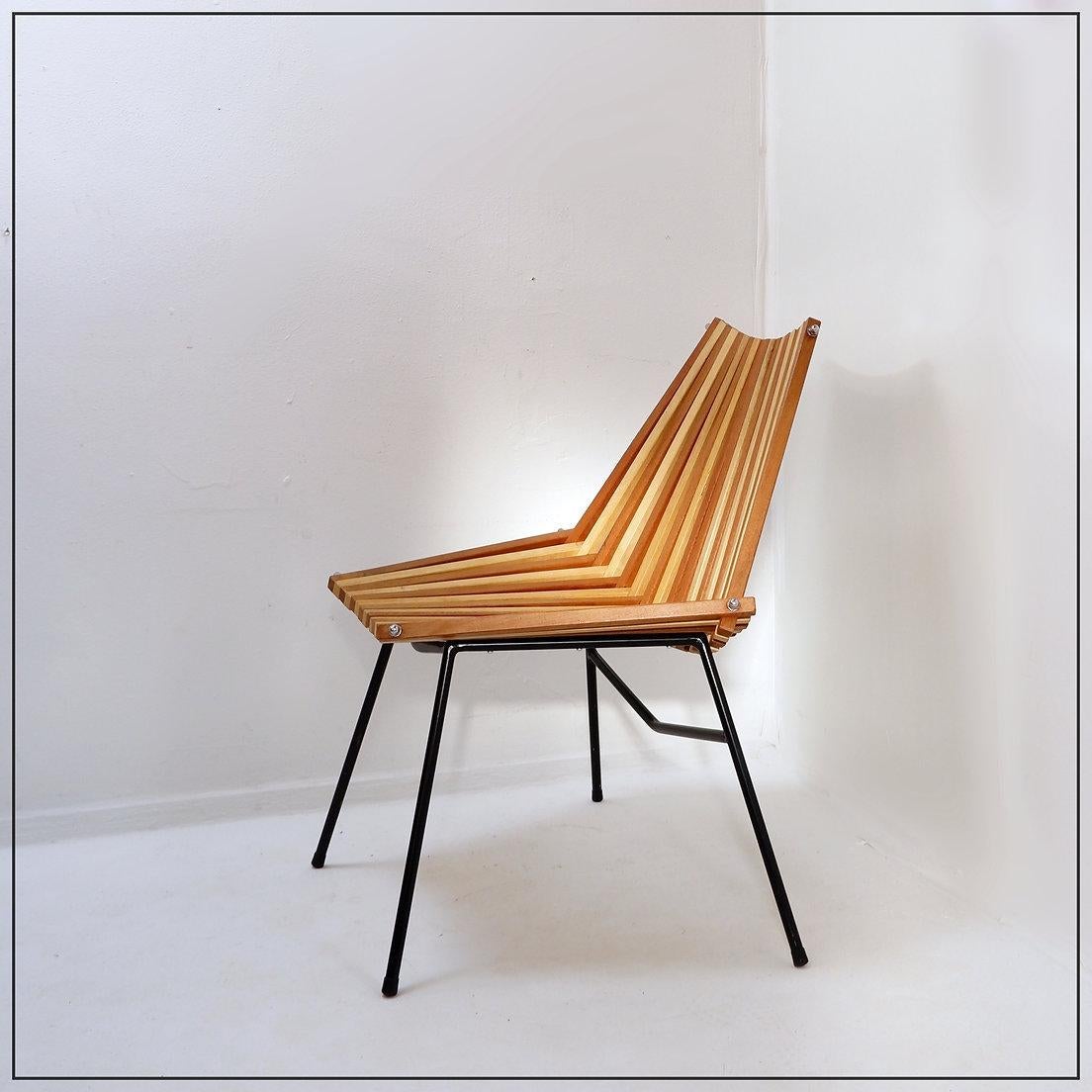 “slats” Side Chair chair in the style of Mod. 218 by Dirk Van Sliedregt for Rohé For Sale 5