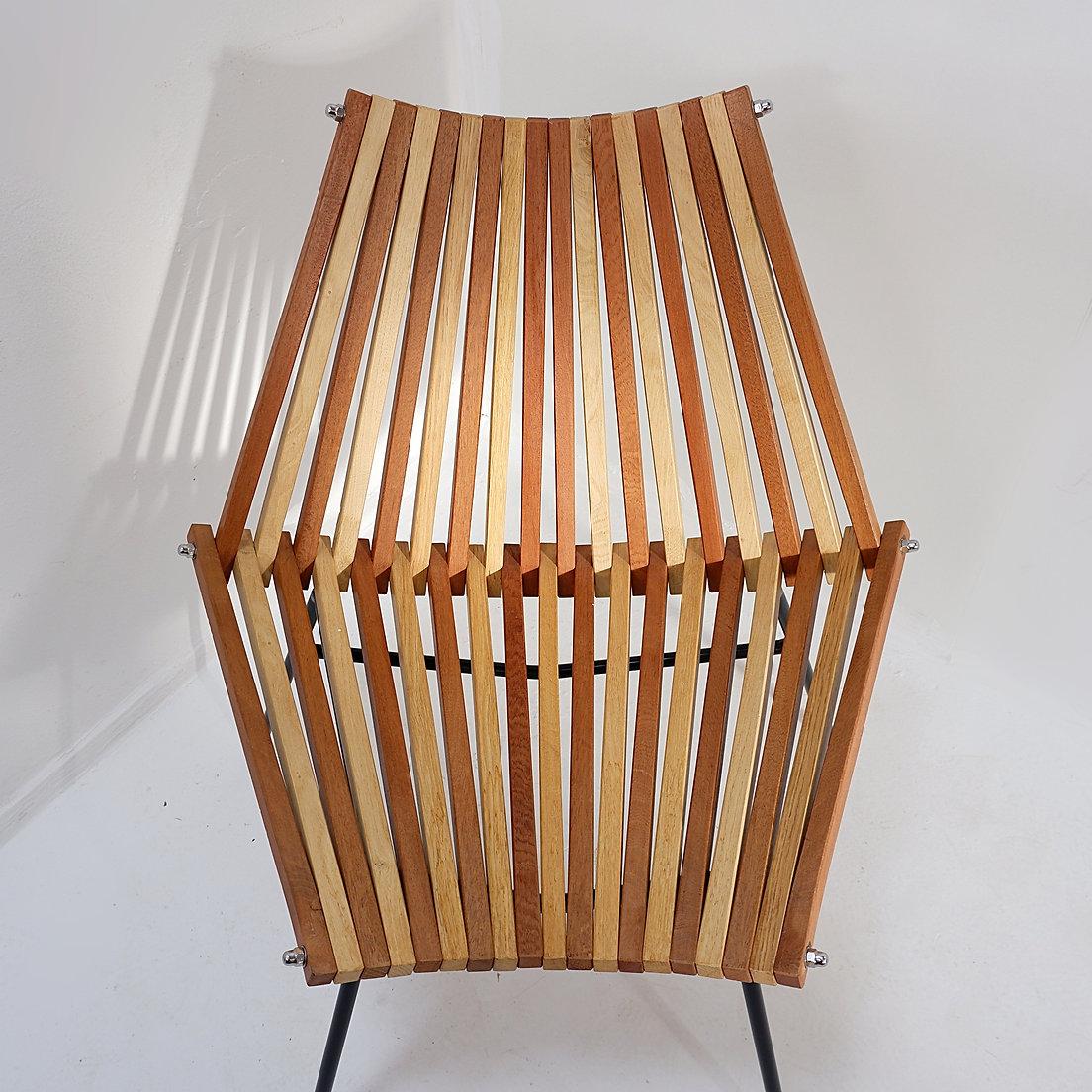 “slats” Side Chair chair in the style of Mod. 218 by Dirk Van Sliedregt for Rohé For Sale 2