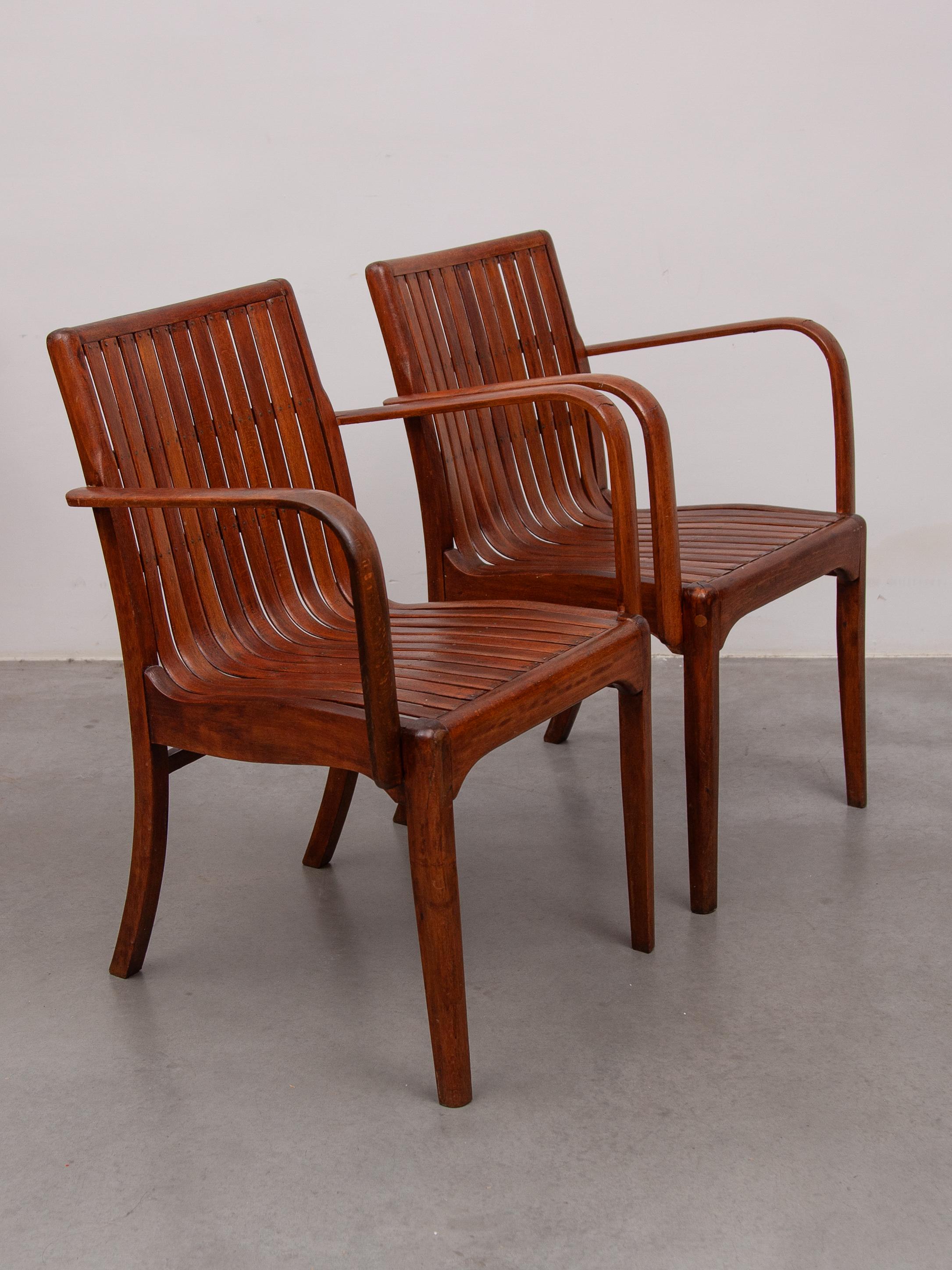 Fauteuil à lattes Art Nouveau conçu par Thonet en vente 4