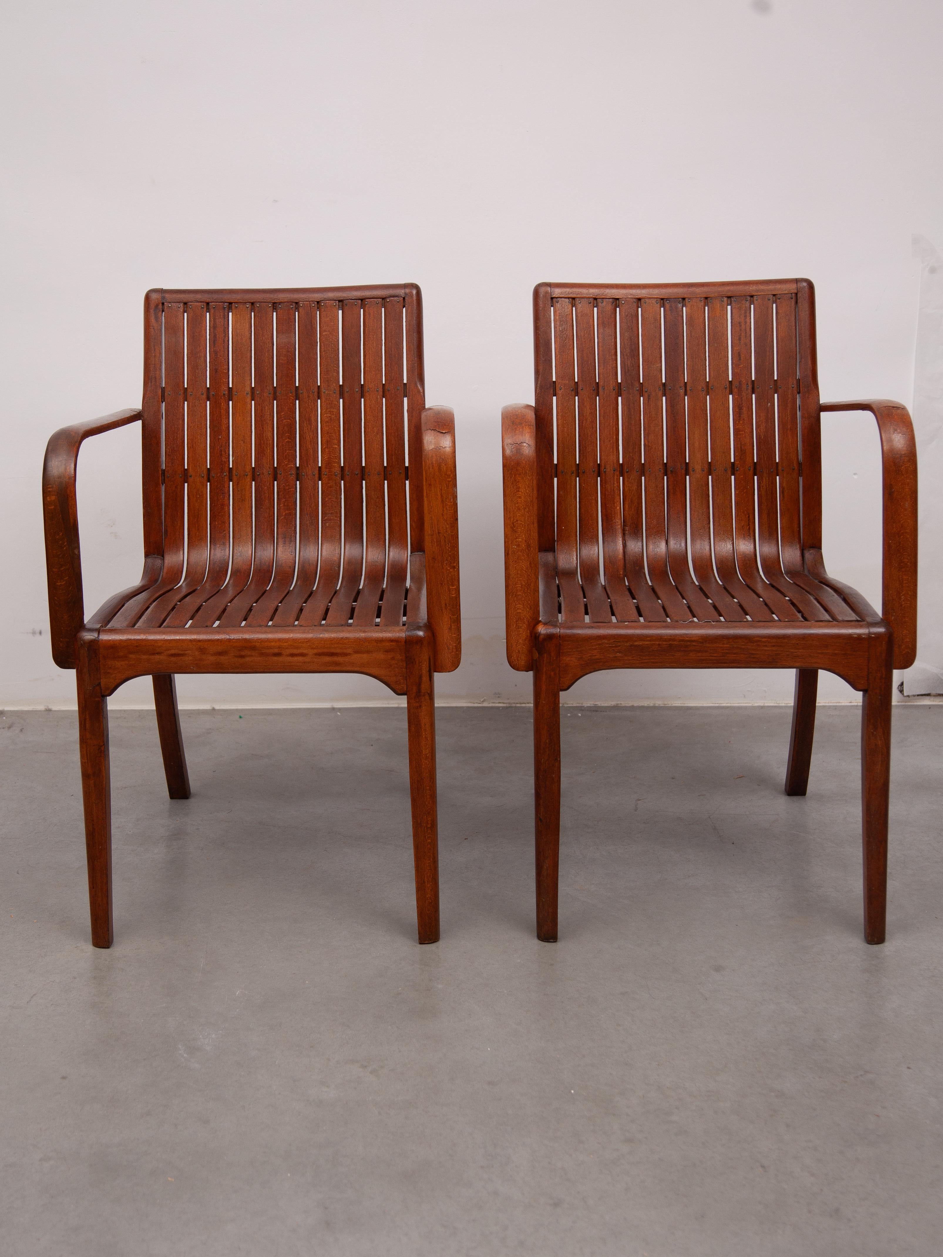 Art nouveau Fauteuil à lattes Art Nouveau conçu par Thonet en vente