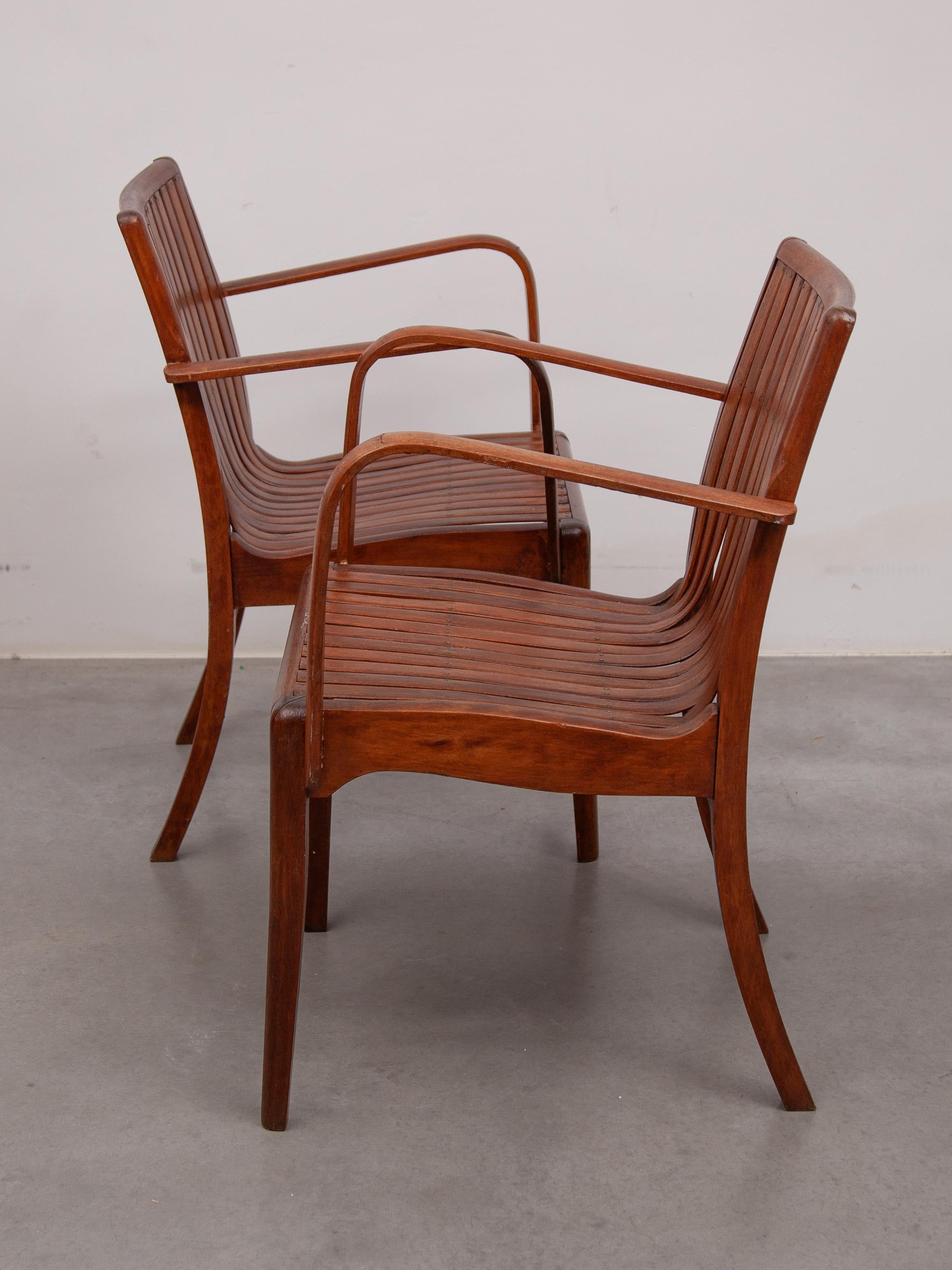 Début du 20ème siècle Fauteuil à lattes Art Nouveau conçu par Thonet en vente