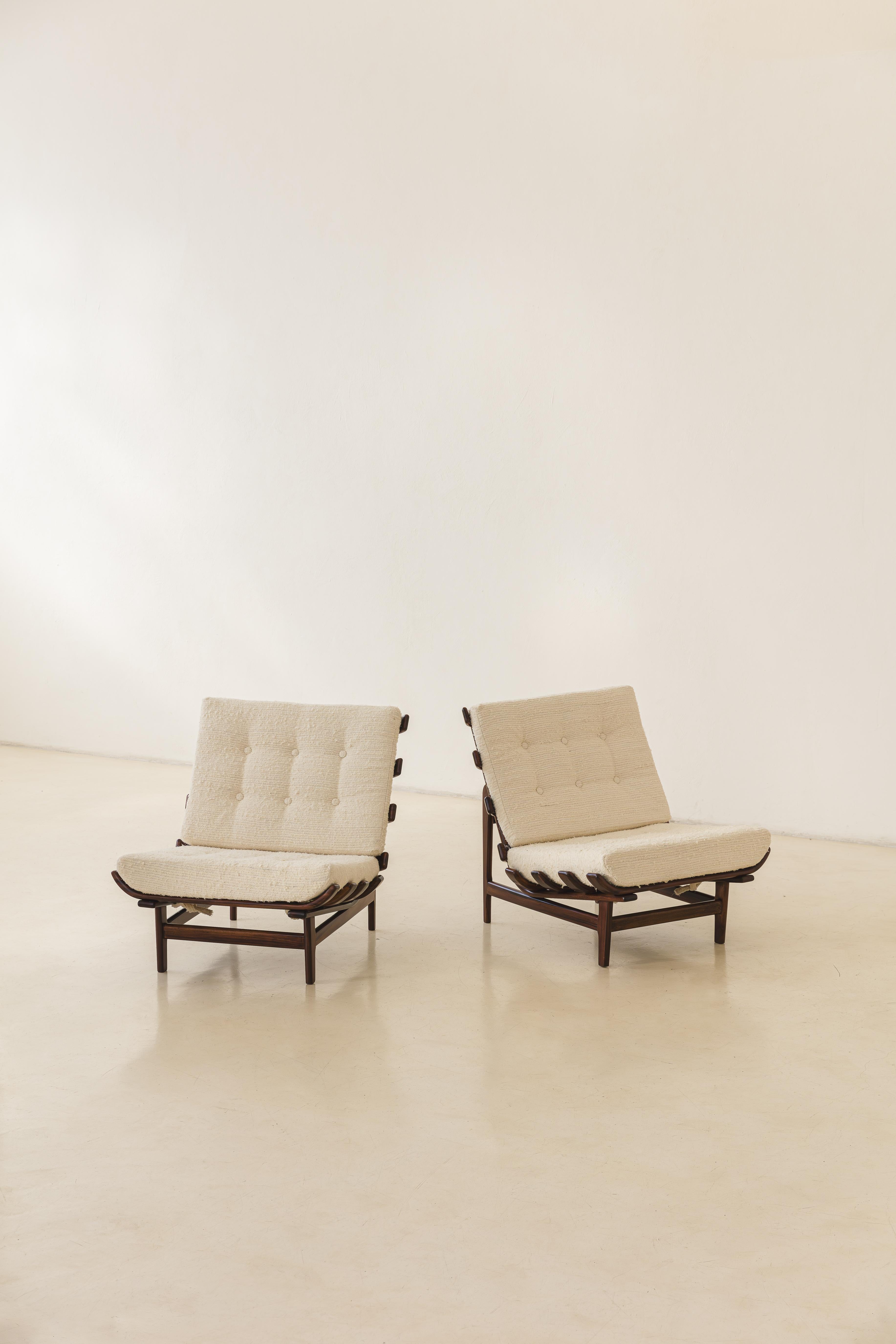 Wood Pair of Armchairs by Móveis de Madeira Pailar, 1960s For Sale