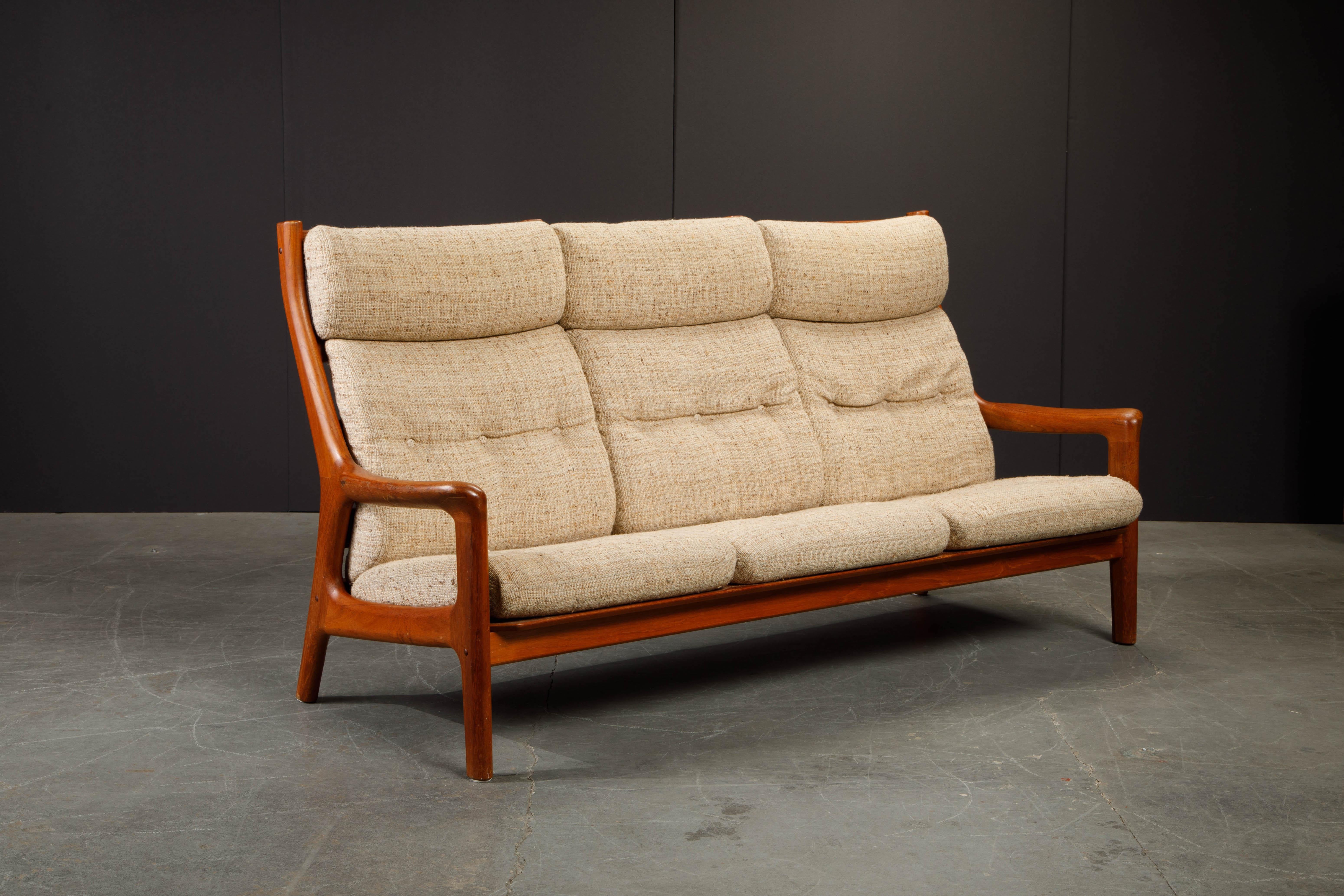 high back mid century sofa