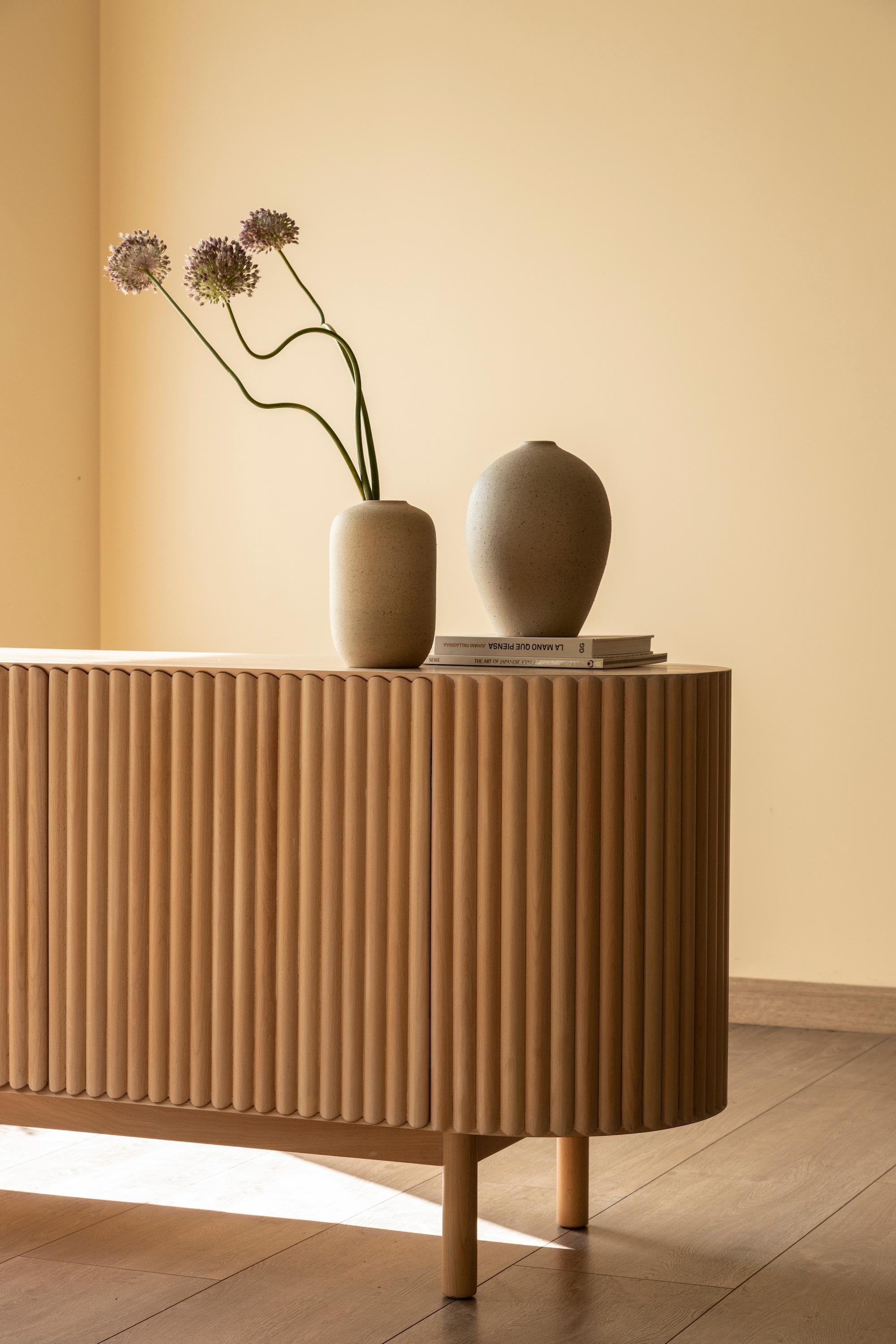 Slatted Beech Wood Rima Credenza by Peca, Customizable For Sale 5