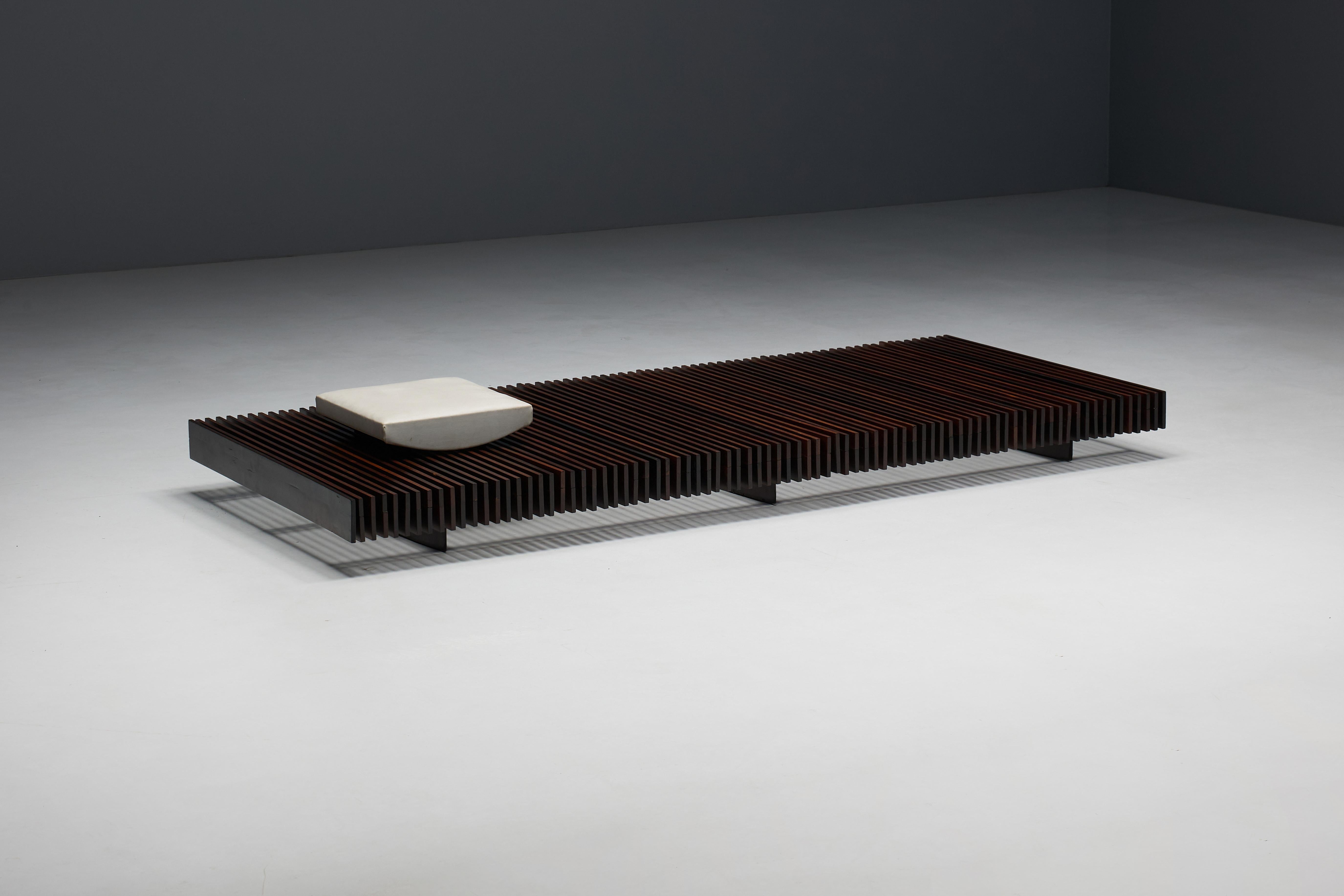 Banc à lattes de Móveis Ambiente, Brésil, 1965 en vente 7