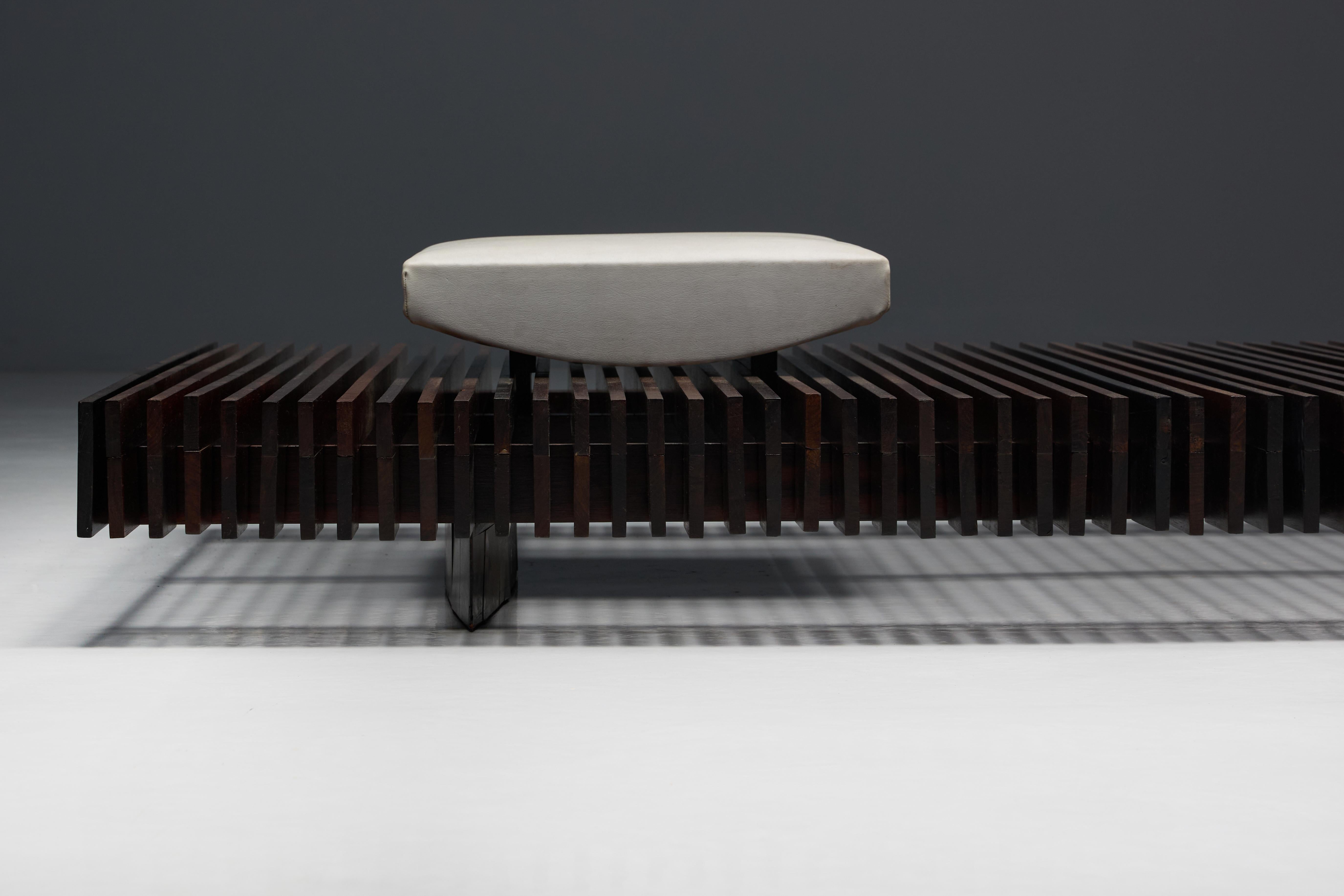 Banc à lattes de Móveis Ambiente, Brésil, 1965 en vente 8