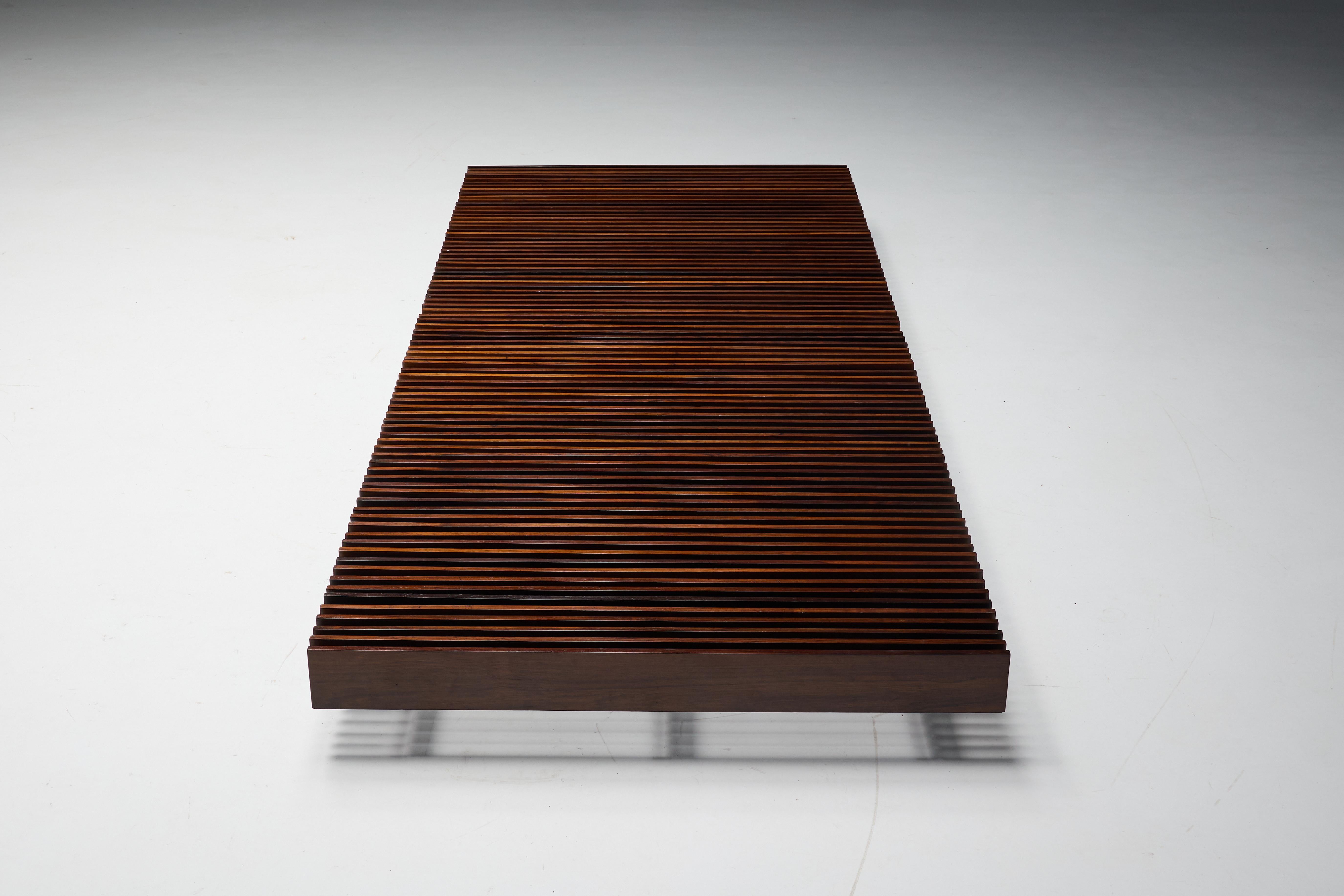 Banc à lattes de Móveis Ambiente, Brésil, 1965 en vente 9