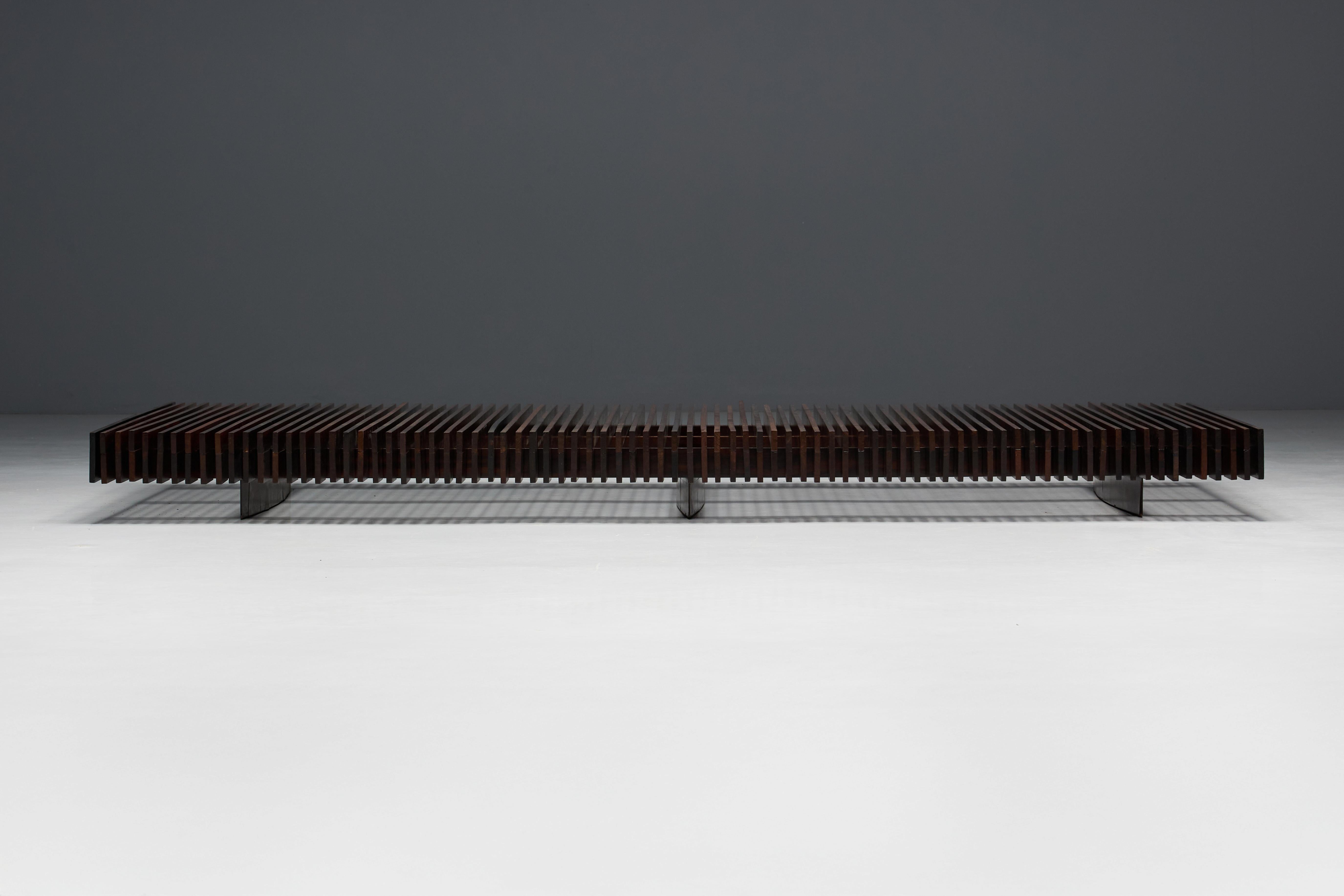 Banc à lattes de Móveis Ambiente, Brésil, 1965 en vente 13
