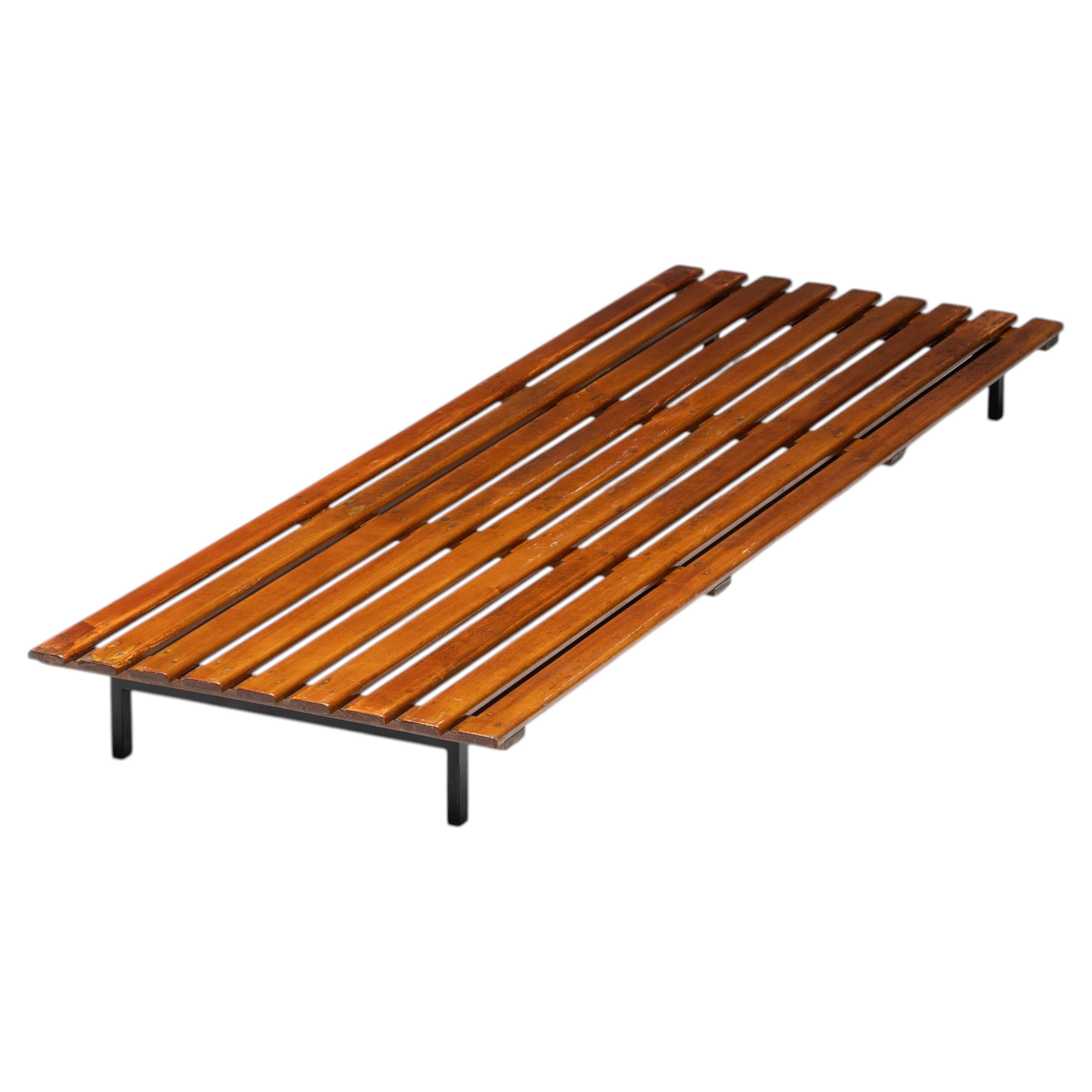 Pre-owned Charlotte Perriand Slatted Bench In The Style Of , France - 1950s In Brown