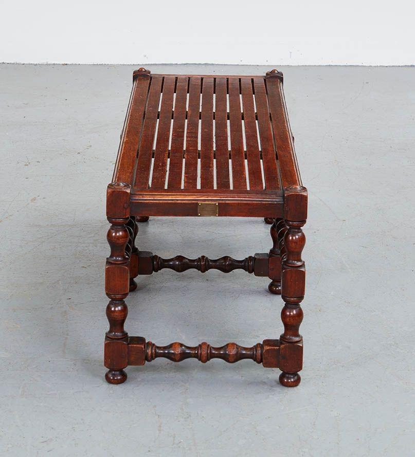 Early 20th Century Slatted Bobbin Bench For Sale
