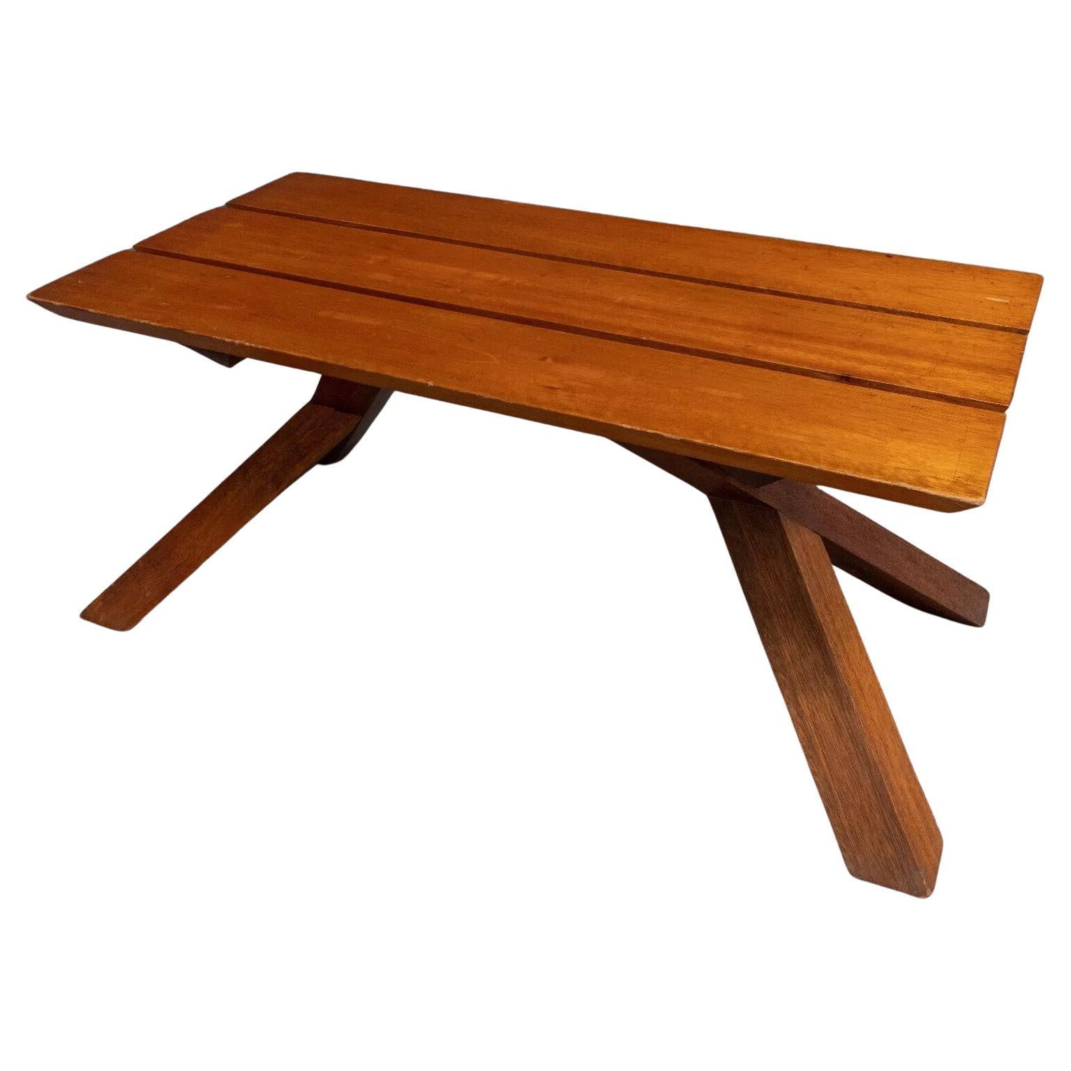 Slatted coffee table Dominique Zimbacca by Pierre Chapo 1970