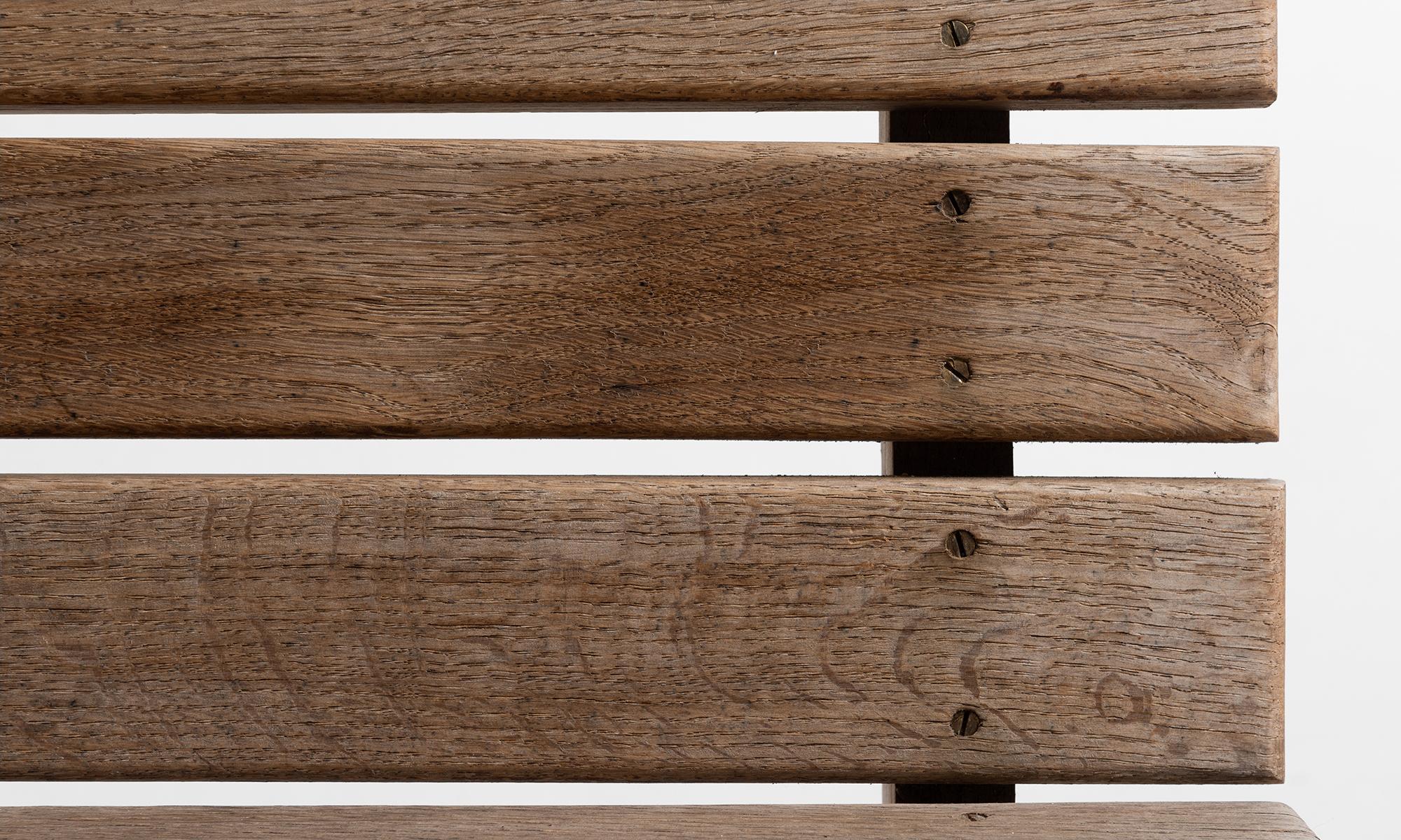 English Slatted Oak Railway Bench