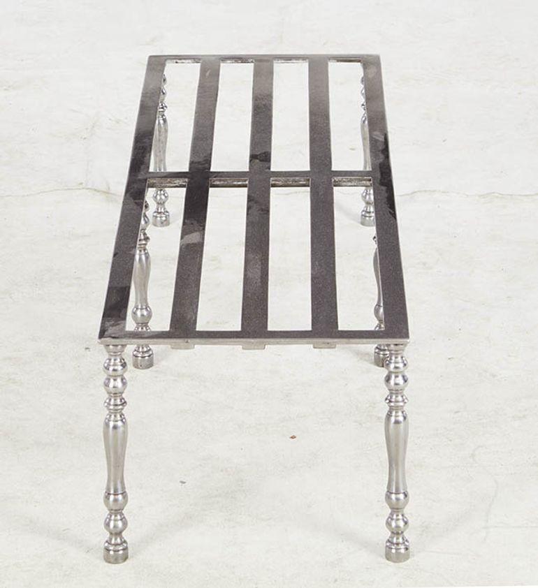 Neoclassical Slatted Six Leg Steel Luggage Stand For Sale