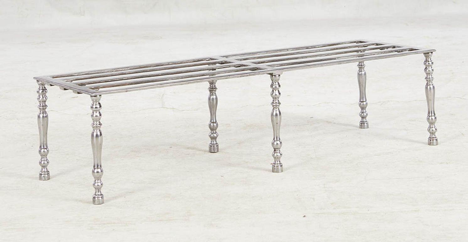 Mid-19th Century Slatted Six Leg Steel Luggage Stand For Sale