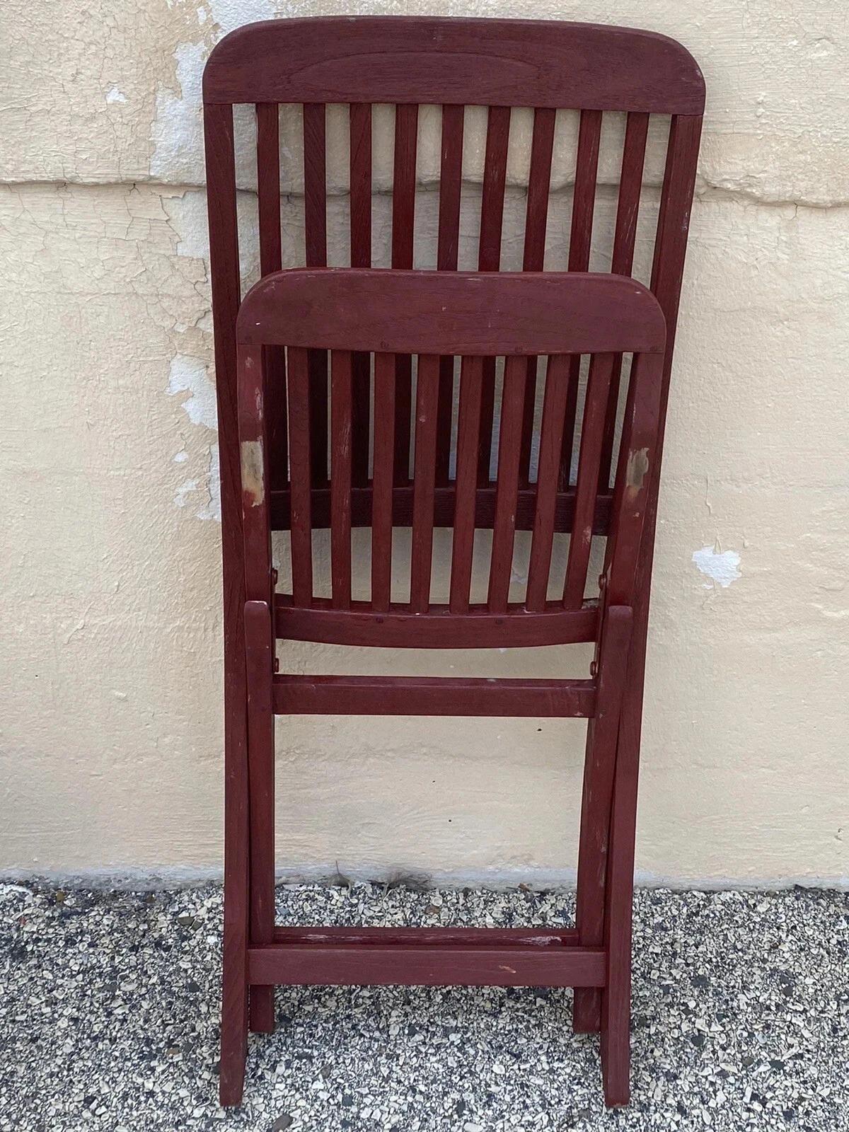 Sedie pieghevoli da giardino in legno di teak a doghe di Outdoor Classics - Set da 4 in vendita 3