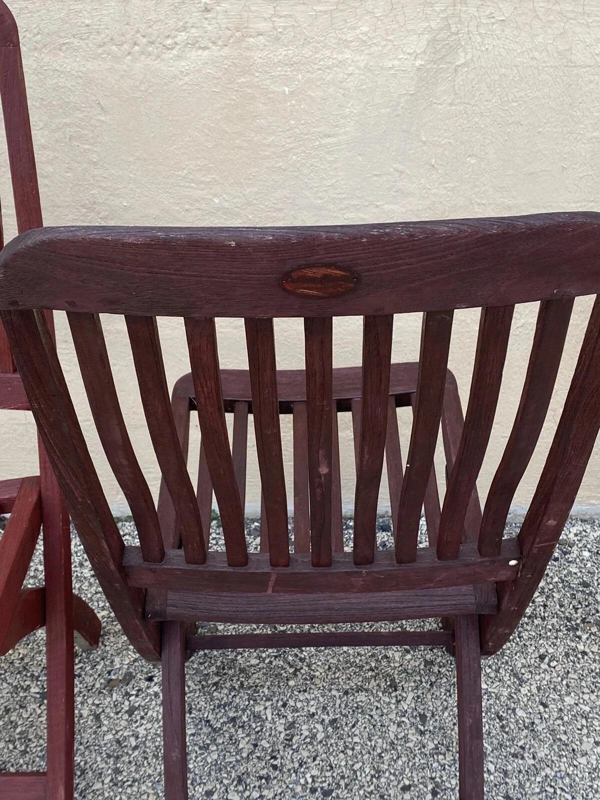 Sedie pieghevoli da giardino in legno di teak a doghe di Outdoor Classics - Set da 4 in vendita 1