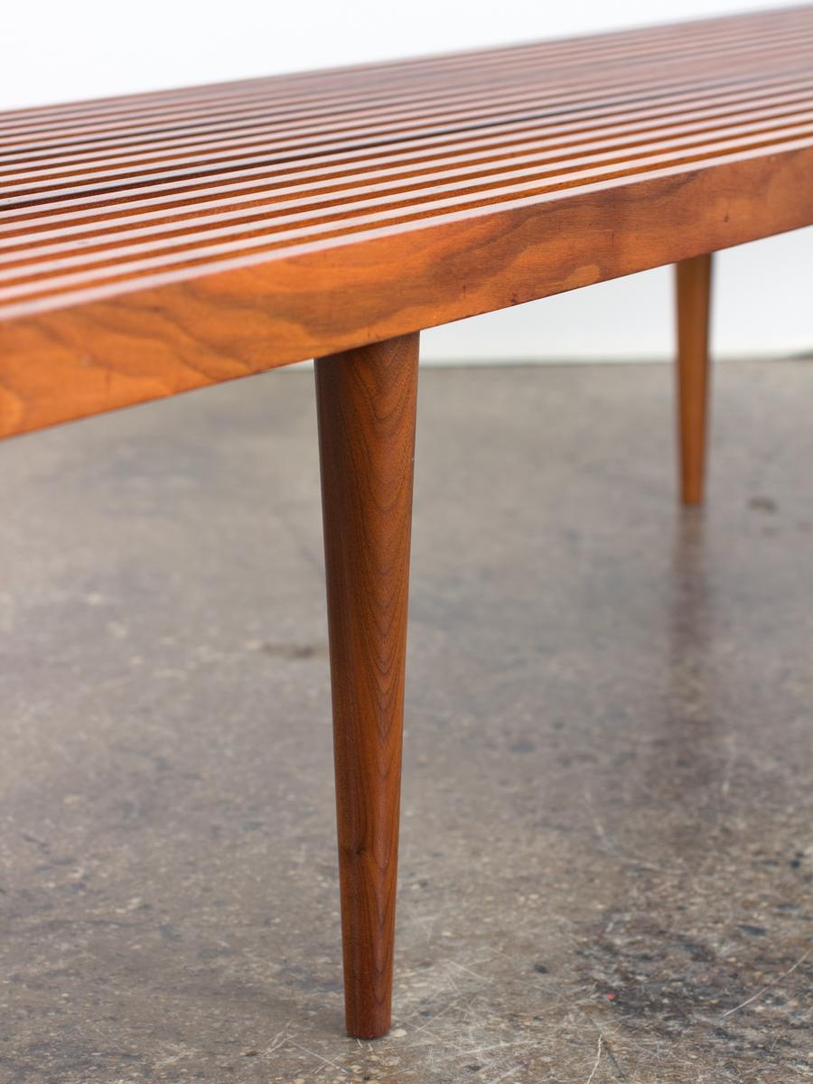 walnut slat bench