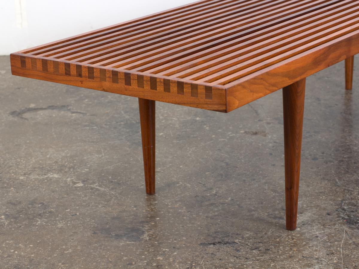 Joinery Slatted Walnut Bench by Mel Smilow