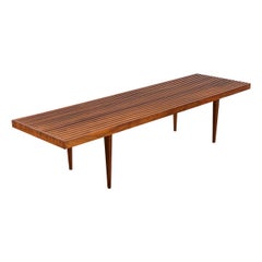 Slatted Walnut Bench by Mel Smilow