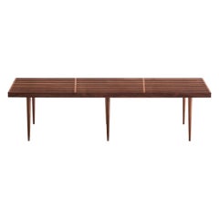 Slatted Walnut Bench or Coffee Table by Mel Smilow