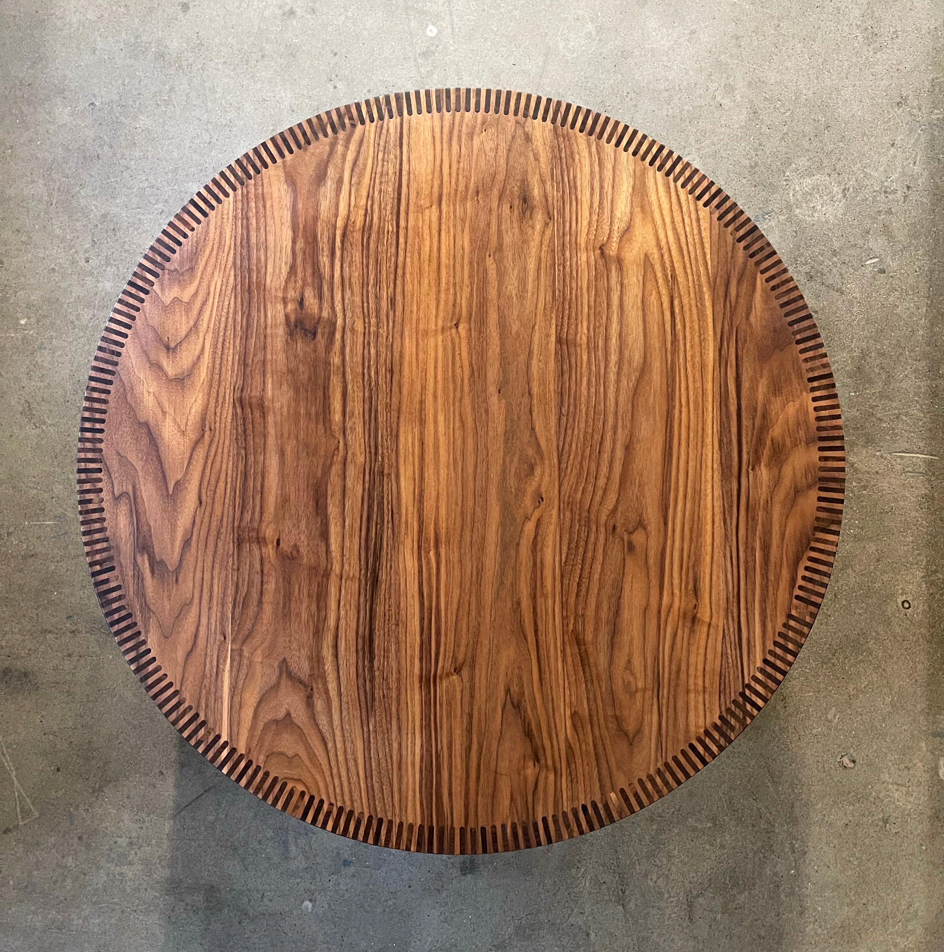 Highly Detailed Slatted Walnut Coffee Table. Custom Sizes Available In New Condition For Sale In Portland, OR