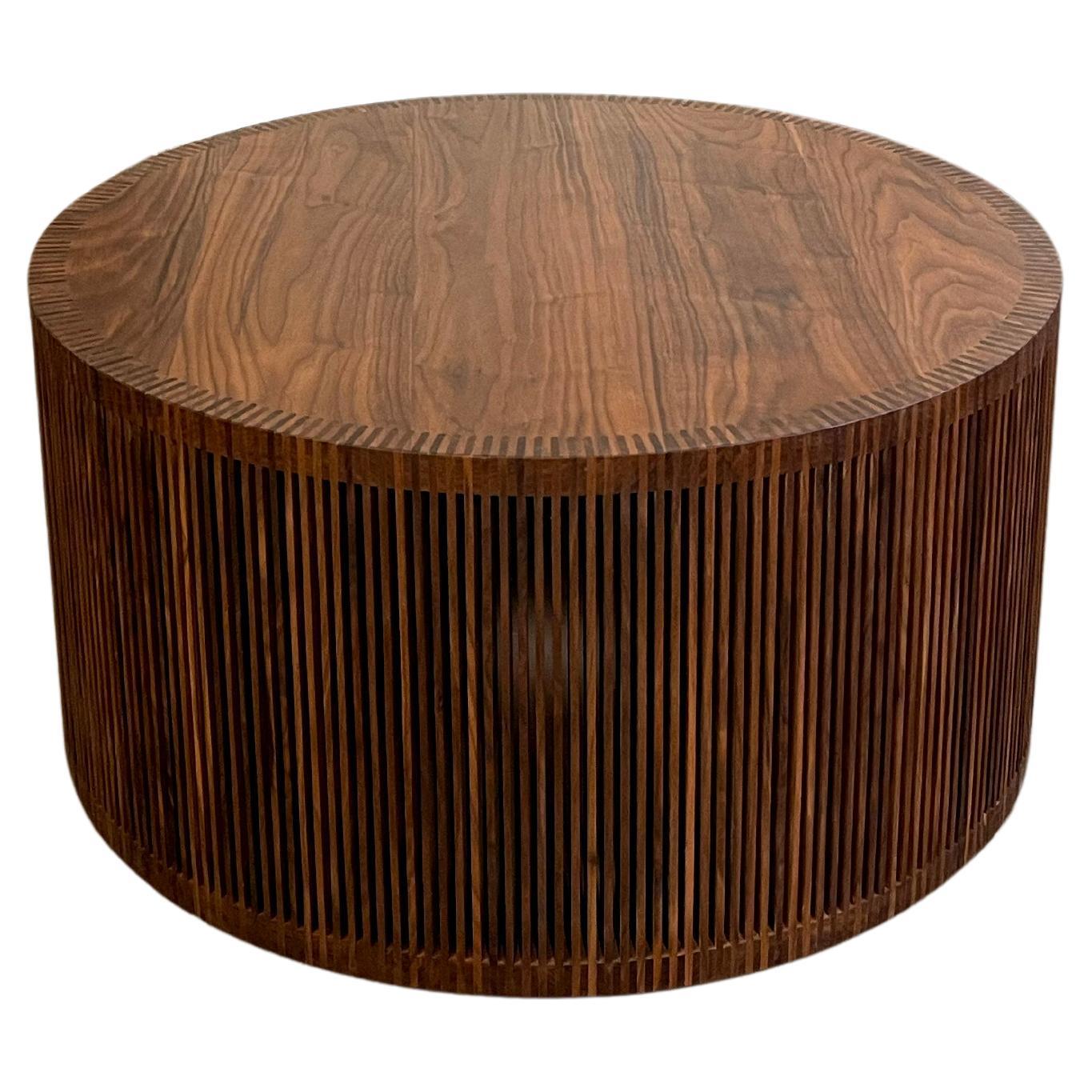 Highly Detailed Slatted Walnut Coffee Table. Custom Sizes Available For Sale