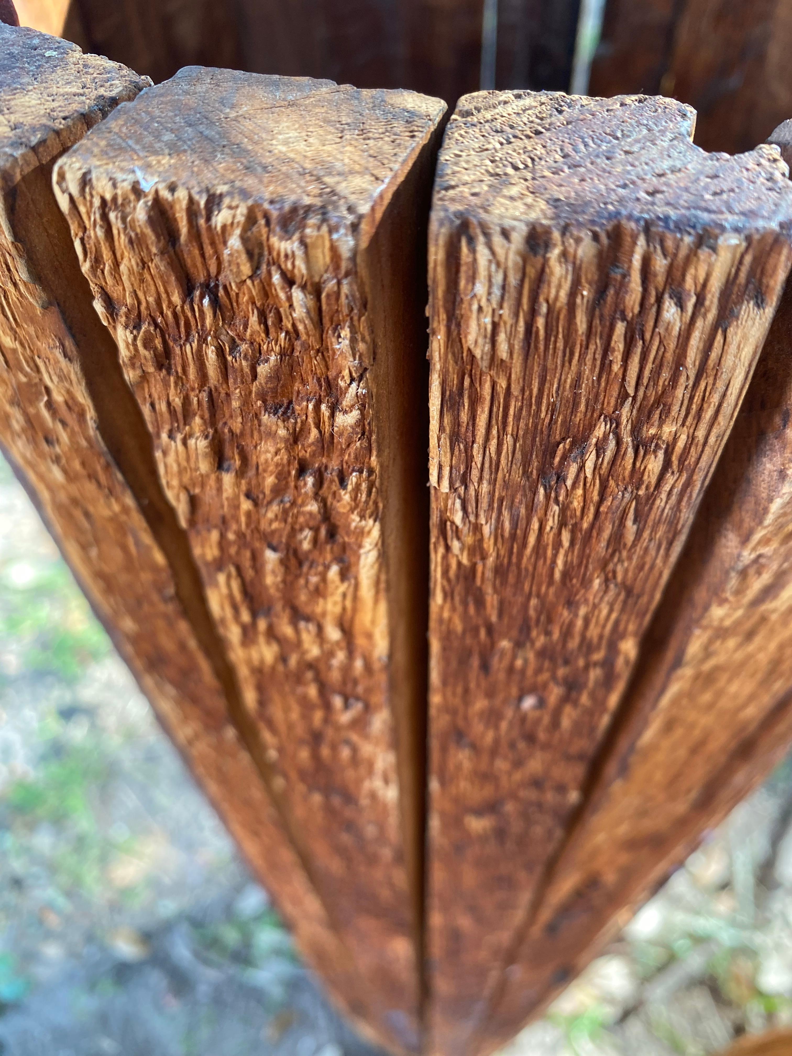 Fioriere / piedistalli in legno a doghe in stile Midcentury Modern, set da 3 in vendita 12