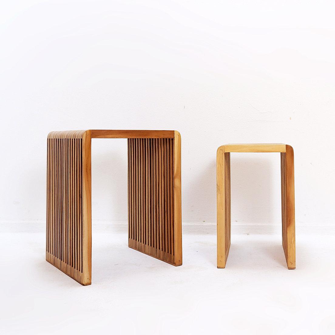Lattenrost Wood Nesting Tables (Holz) im Angebot