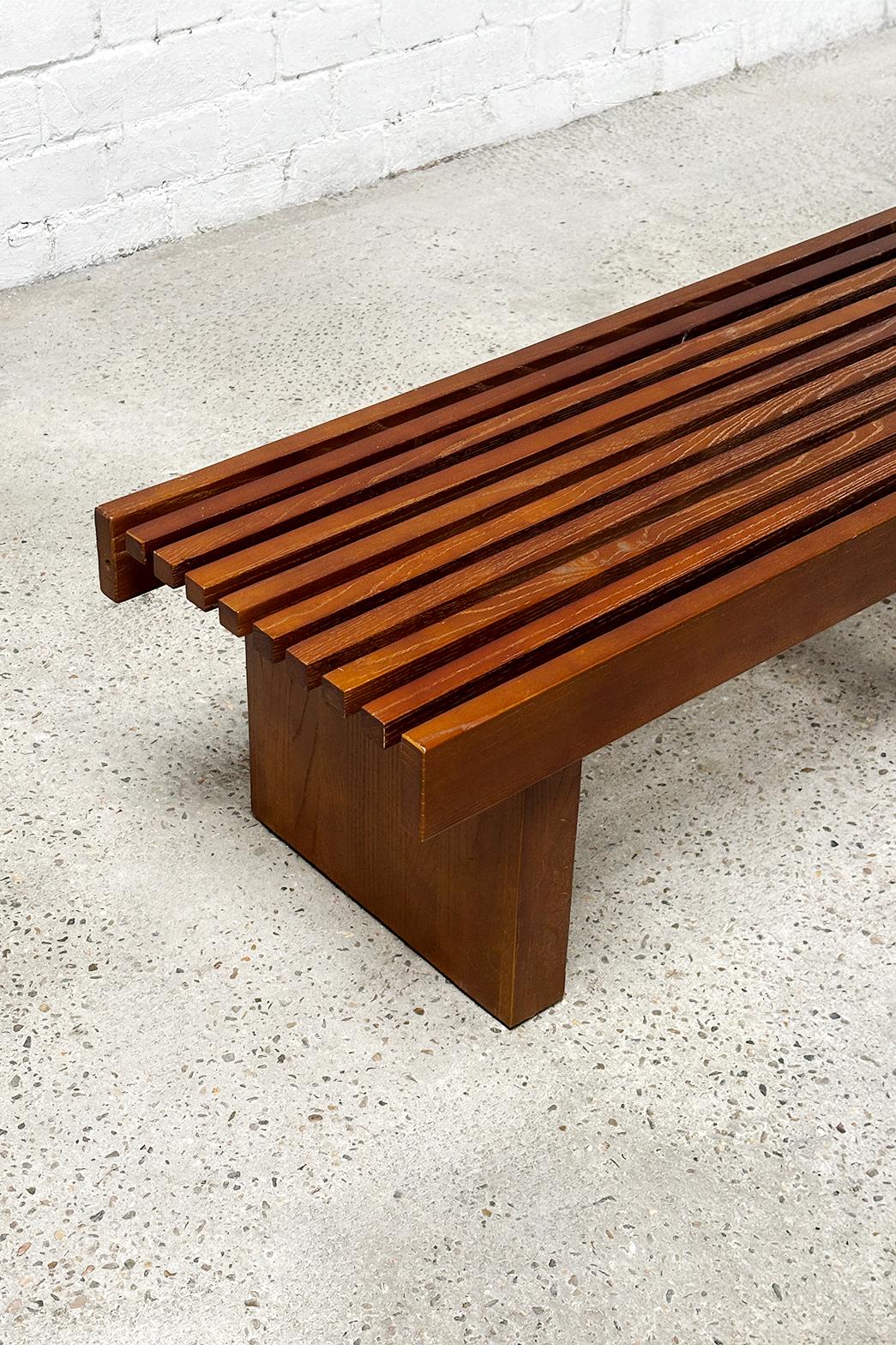 Slatted Wooden Bench or Coffee Table in the Style of Charlotte Perriand 5