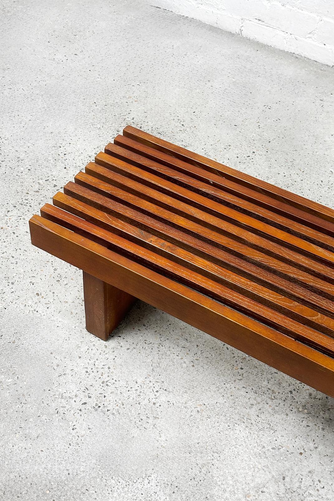 Slatted Wooden Bench or Coffee Table in the Style of Charlotte Perriand 6