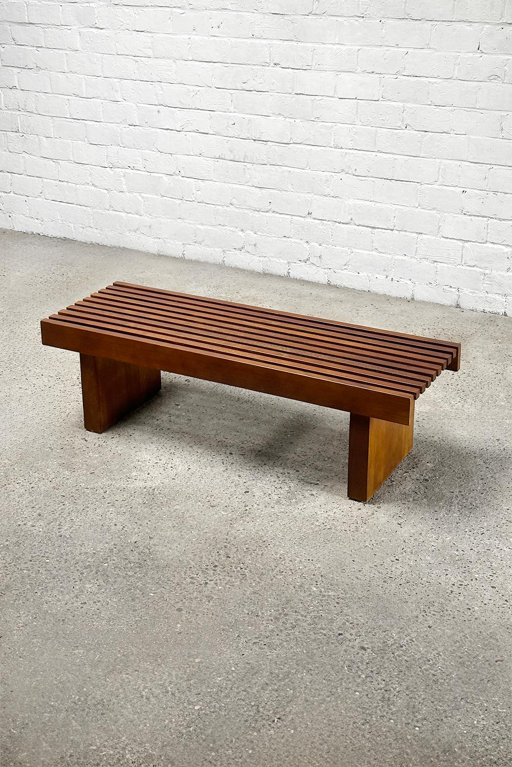 Slatted Wooden Bench or Coffee Table in the Style of Charlotte Perriand 3