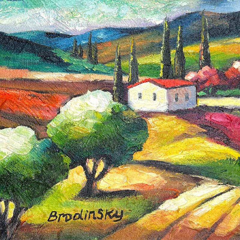 This is an original painting oil on canvas by Slava Brodinsky. Hand signed by the artist, this piece comes with a letter of authenticity. Measures approximately 12