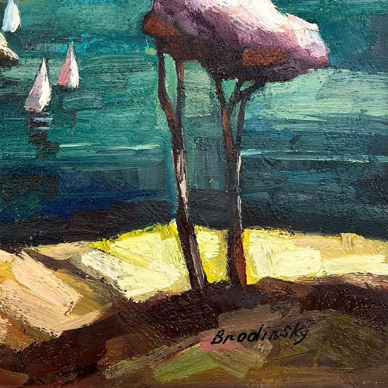 This is an original painting oil on canvas by Slava Brodinsky. Hand signed by the artist, this piece comes with a letter of authenticity. Measures approximately 24