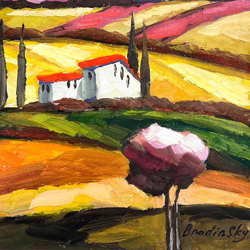 Slava Brodinsky Hand Signed Original Painting on Canvas with Letter of Authentic 1